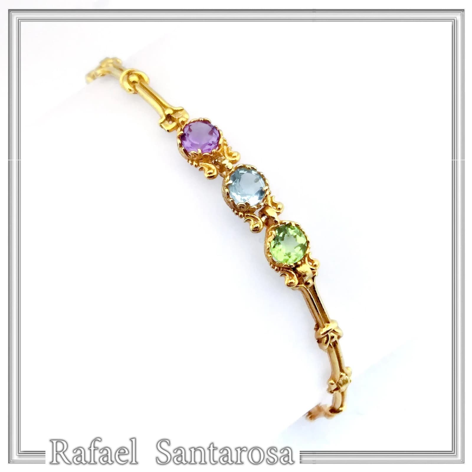 Amethyst, Topaz, Peridot, Garnet, Citrine Gemstone Beaded Bracelet: Sterling Silver 18K Gold Filled — Bracelets from Rafael Santarosa Fine Jewelry