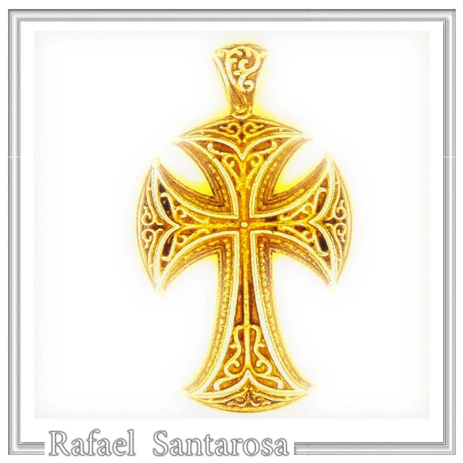 Byzantine Greek Orthodox Religious Cross Pendant: Sterling Silver Oxidized or 18K Gold Filled — Necklaces from Rafael Santarosa Fine Jewelry