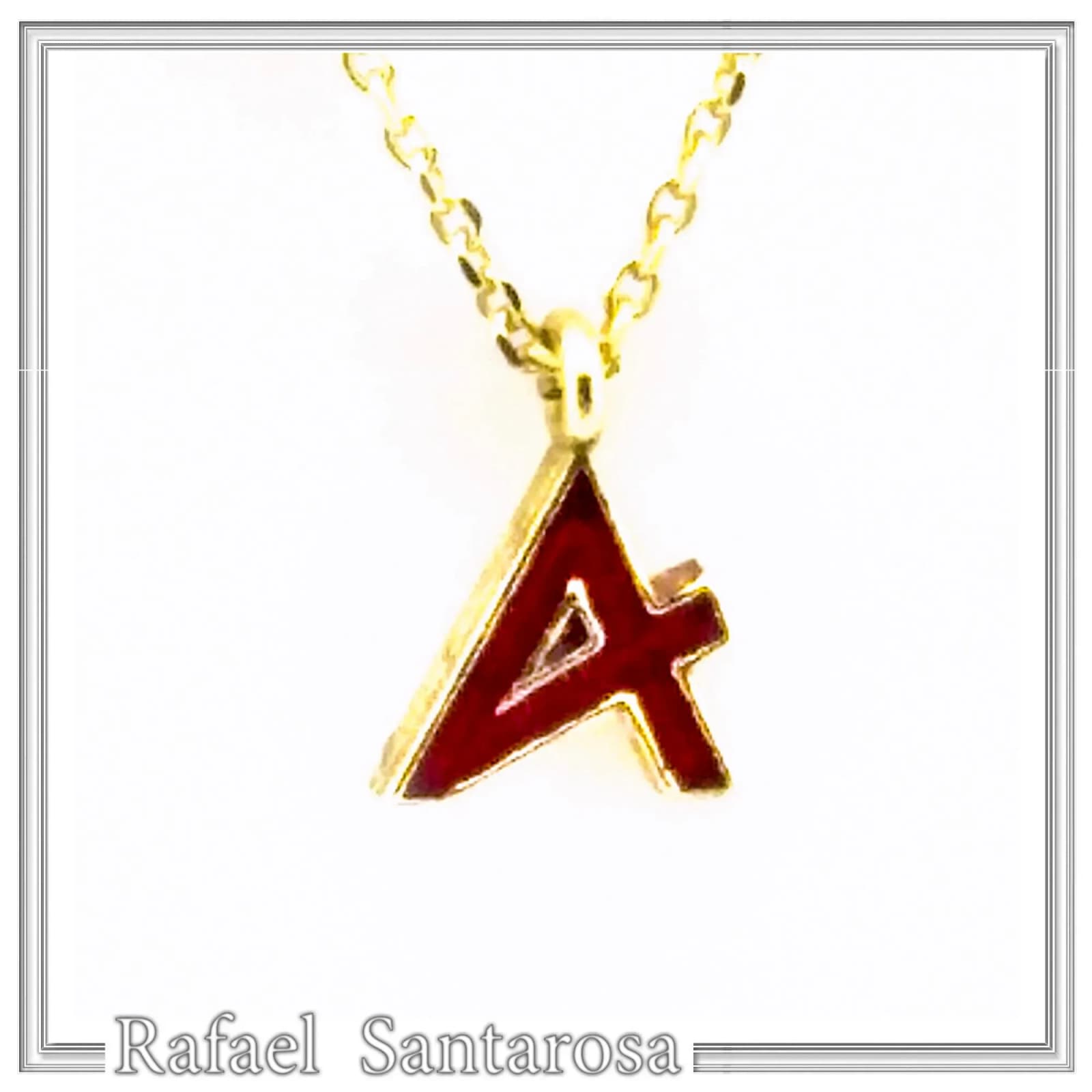 Dainty Initial personalised Necklace: Enamel Ancient Greek Font, 26 Characters 18K Gold Filled silver — Necklaces from Rafael Santarosa Fine Jewelry