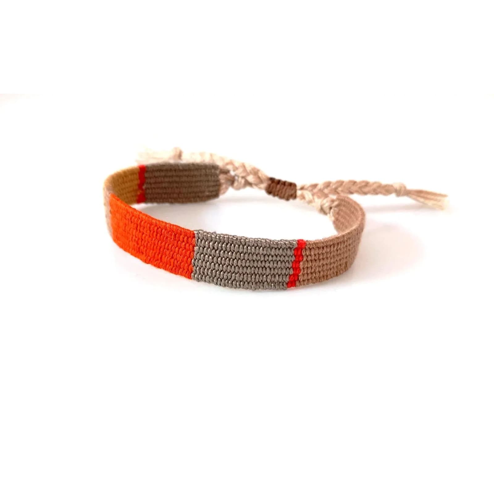 Earthy Tones Handwoven Bracelet, Burnt Orange Boho Textile Jewelry, Woven Cotton Bracelet, Autumn Bracelet, Handmade Fiber Art, Gift for Her