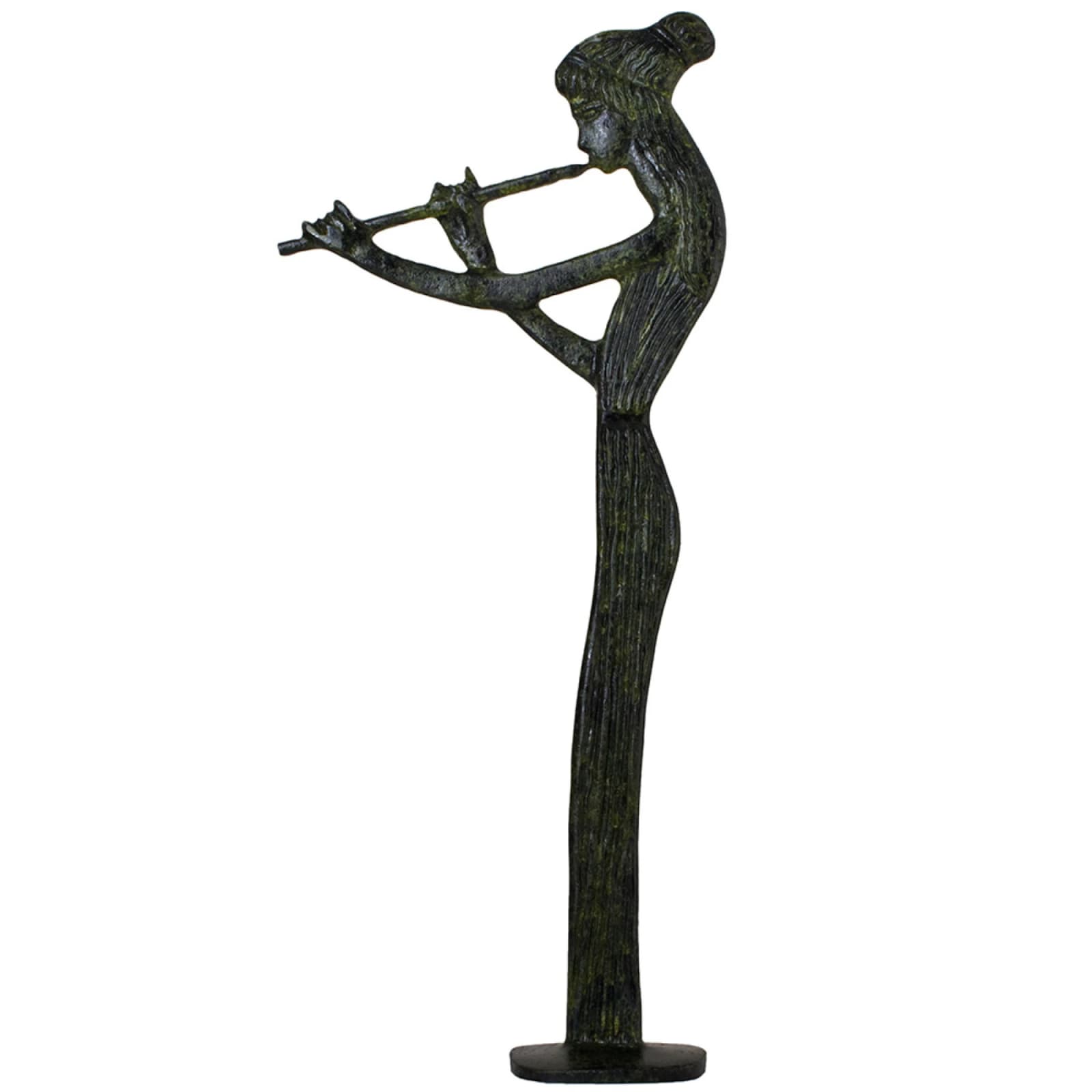 ArtGreka Woman Playing the Flute Bronze Sculpture — product image 1 of 3