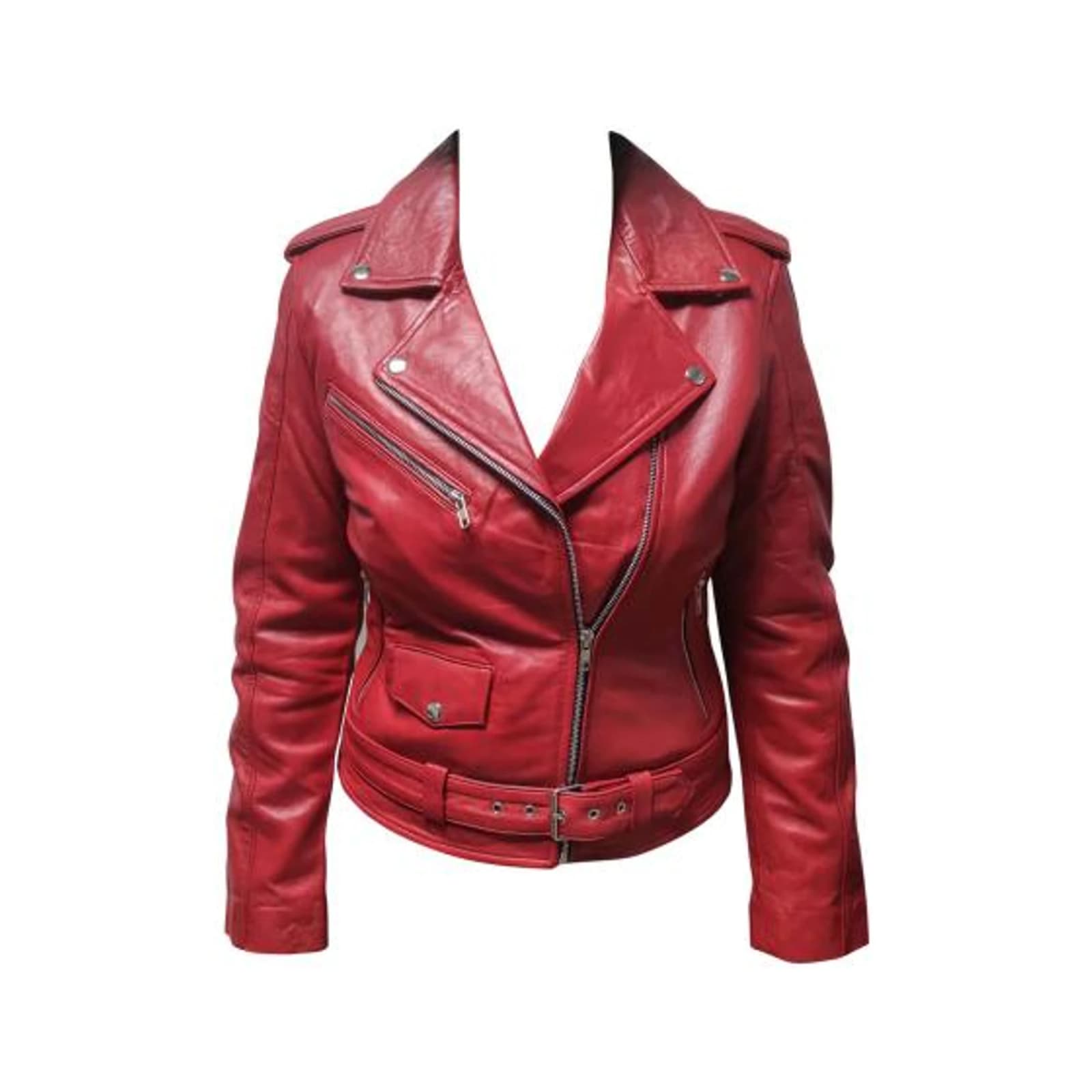 Women's Leather Biker Jacket TLW0076