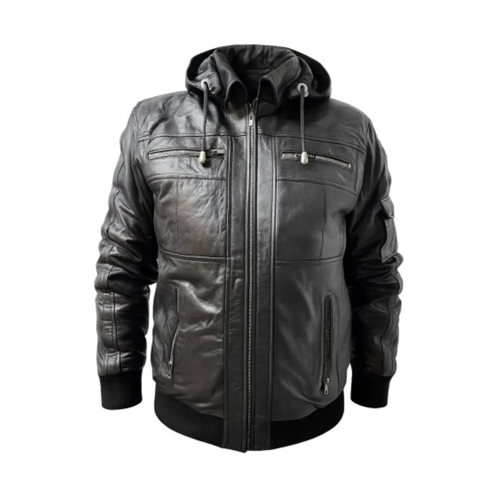 Men's Leather Bomber Jacket TLM0209