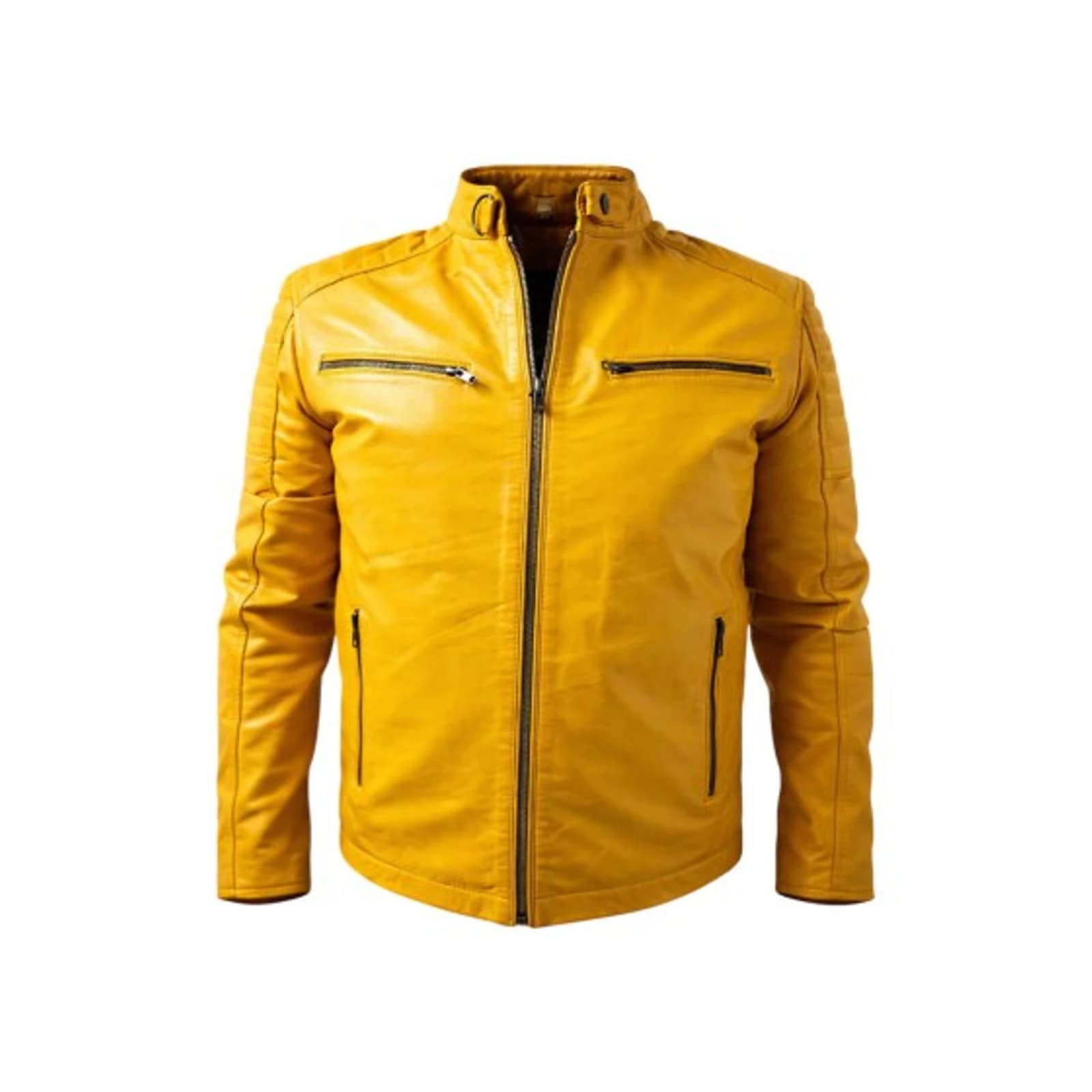 Yellow Men's Leather Jacket TLM0207