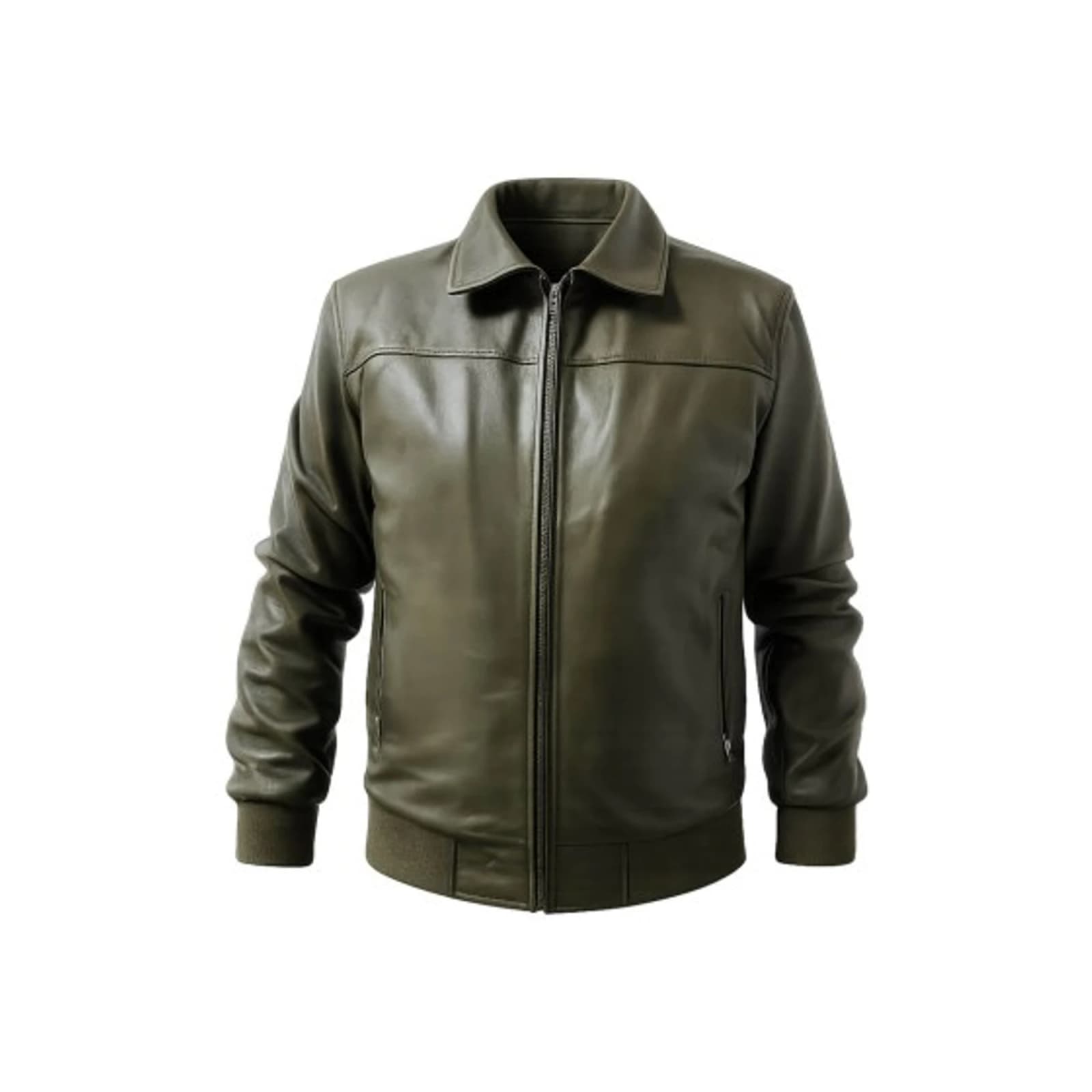 Men's Leather Bomber Jacket TLM0197