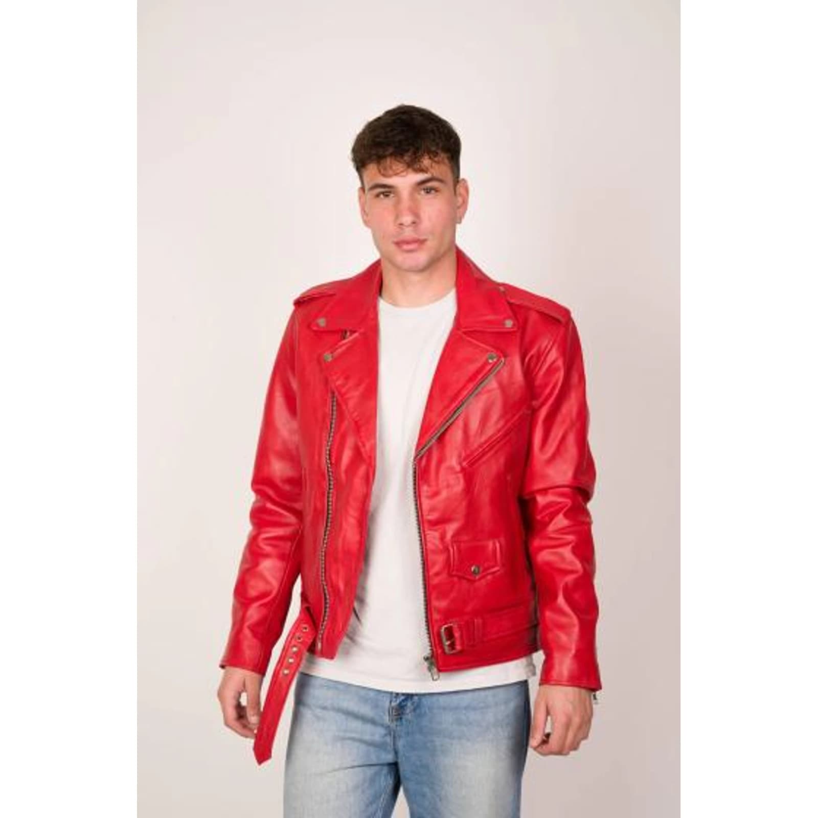 Men's Leather Biker Jacket TLM0029