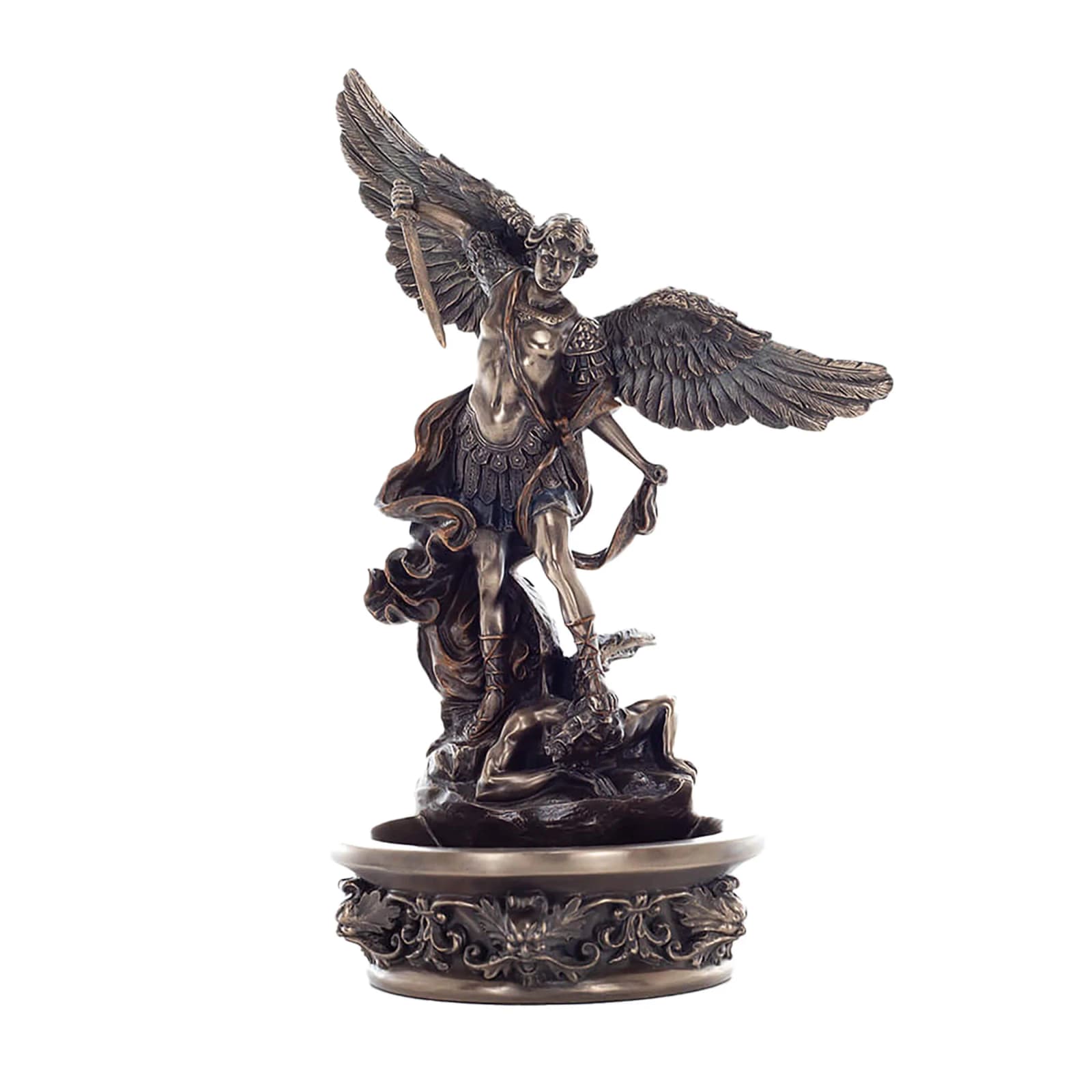 Saint Michael Bronze Holy Water Font β 21 cm Defender of Heaven β Statues & figurines from ArtStatues