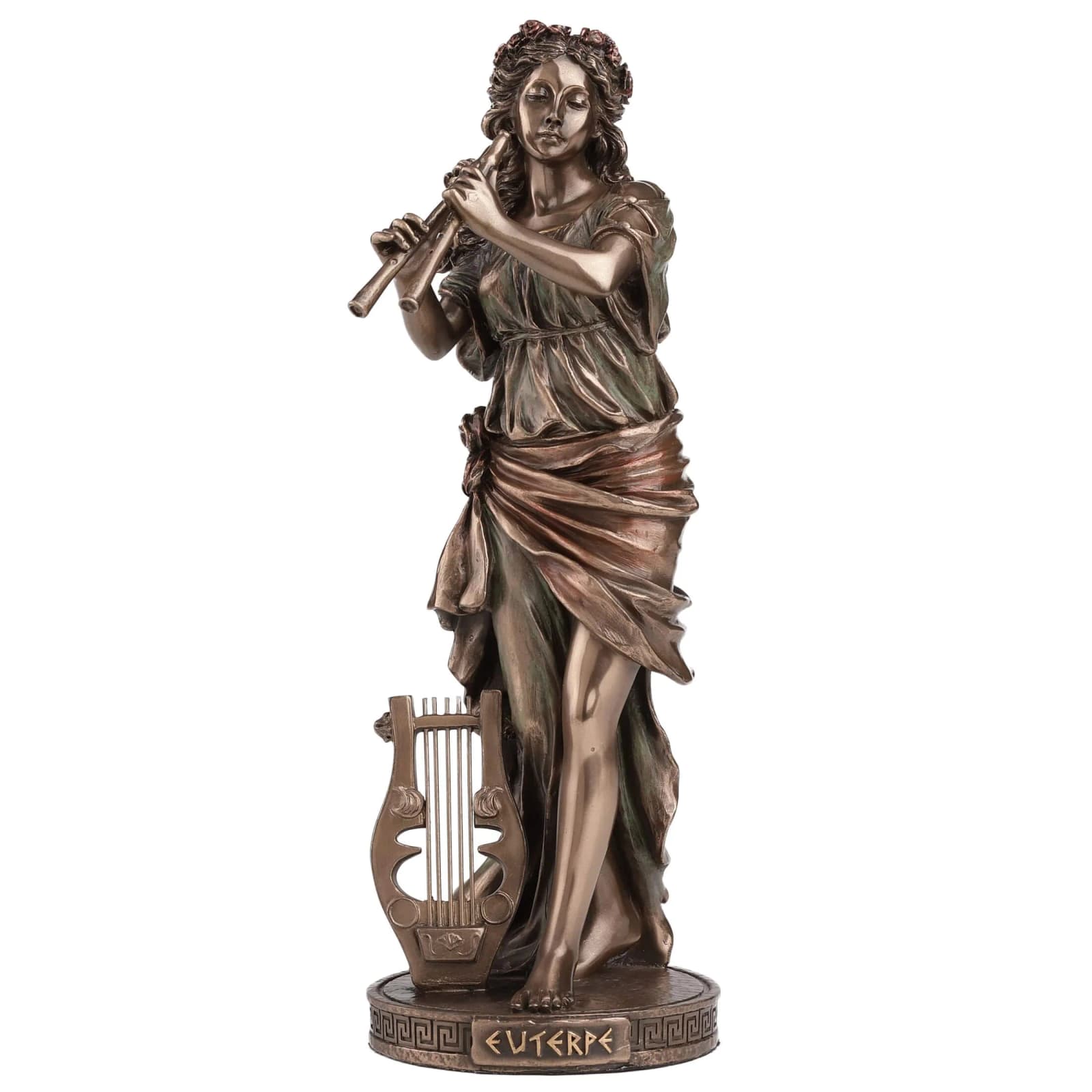Euterpe Muse of Music Statue - 23 cm Cold-Cast Bronze β Statues & figurines from ArtStatues