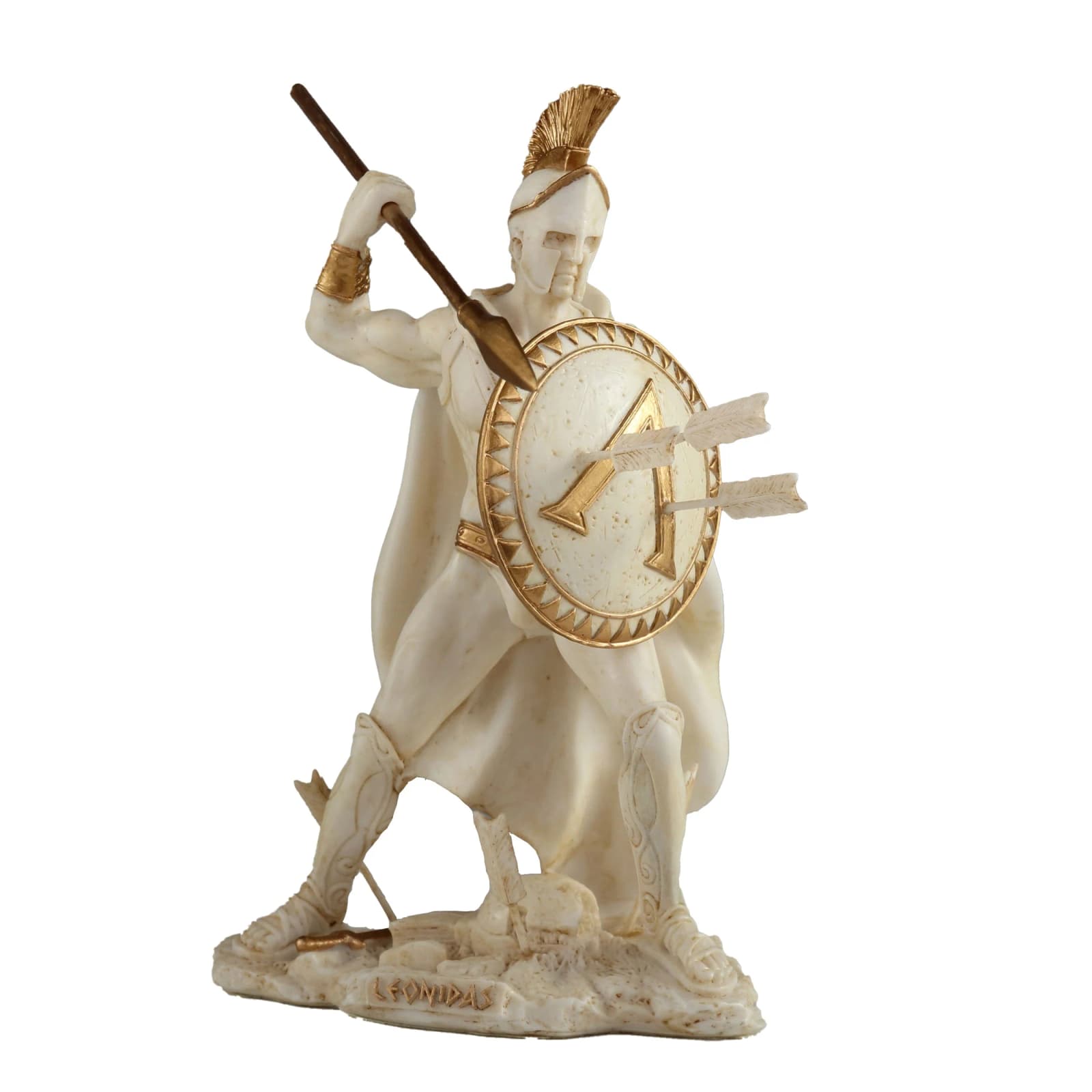 Spartan King Leonidas With Spear And Shield 15.5cm Veronese White Statue β Statues & figurines from ArtStatues