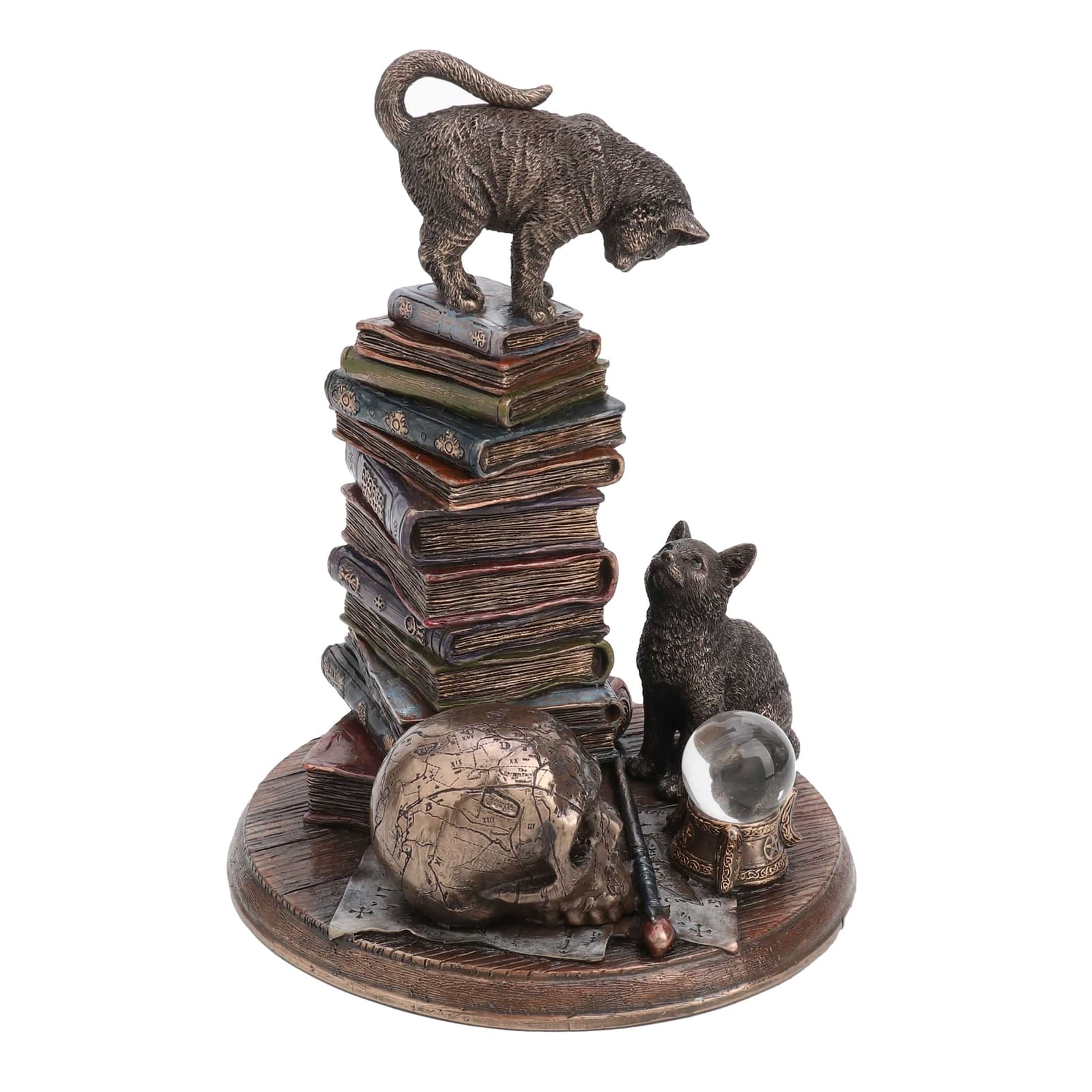 Witchcraft Cats & Books Statue β Veronese Bronze, 18.5 cm β Statues & figurines from ArtStatues
