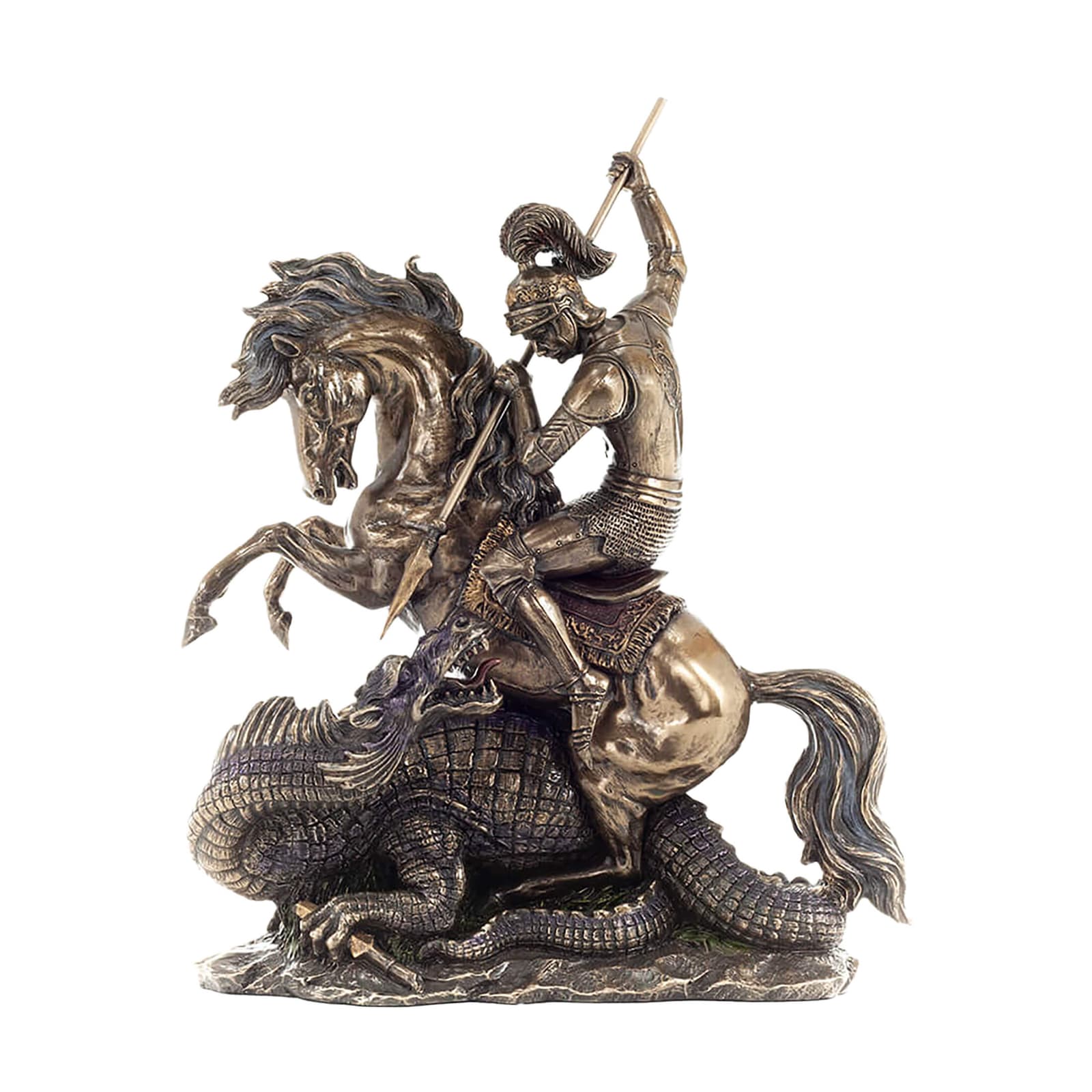 Saint George Slaying the Dragon 31.5cm Veronese Cold-Cast Bronze Statue β Christian Warrior Figurine β Statues & figurines from ArtStatues