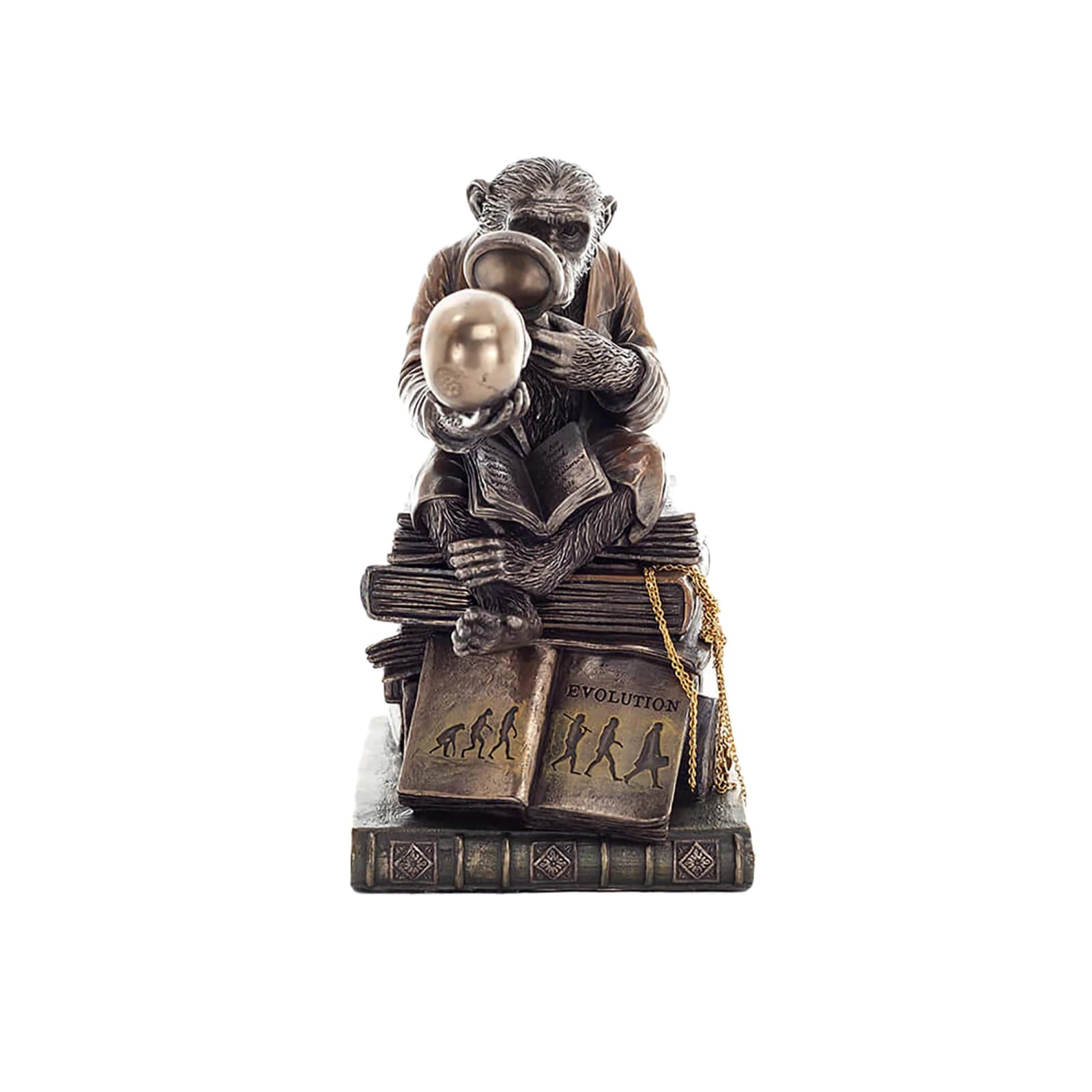 Wise Monkey of Evolution Statue 17.5cm Veronese Cold-Cast Bronze β Knowledge and Reflection β Statues & figurines from ArtStatues