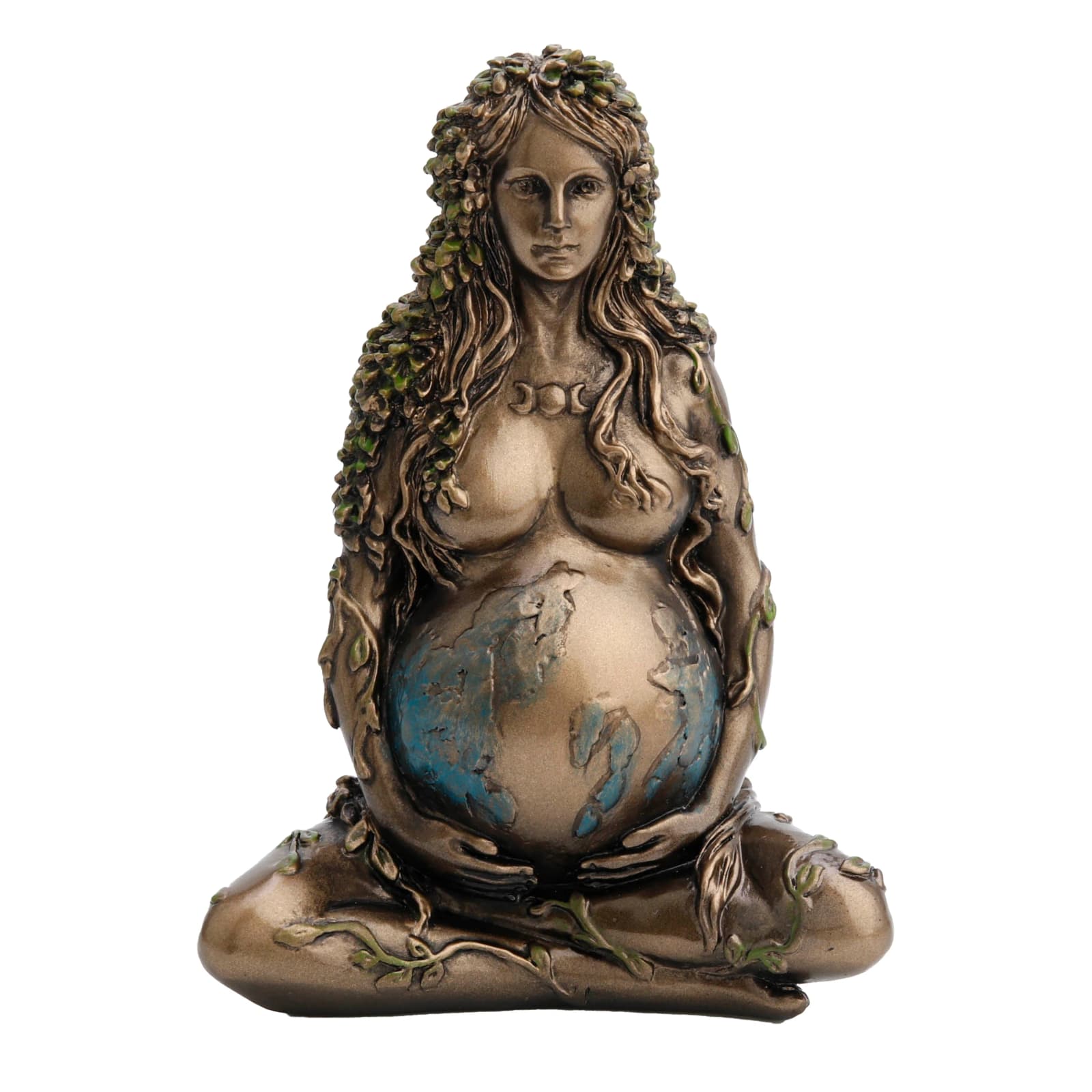 Pregnant Mother Earth Gaia Sitting Lotus Pose 10.5cm Veronese Statue β Statues & figurines from ArtStatues