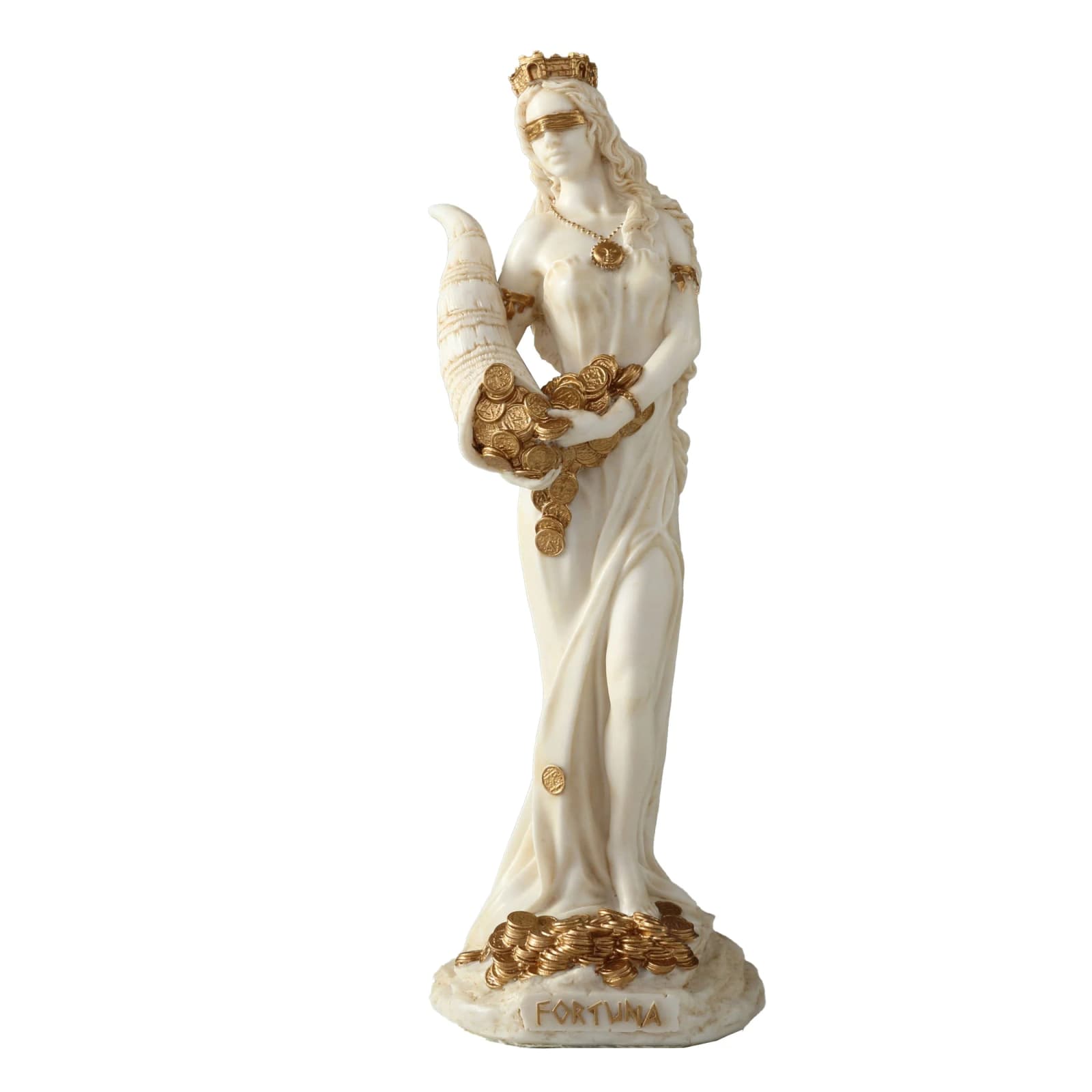 Fortuna - Tyche The Greek Goddess Of Fortune And Luck 15.5cm Veronese White Statue β Statues & figurines from ArtStatues