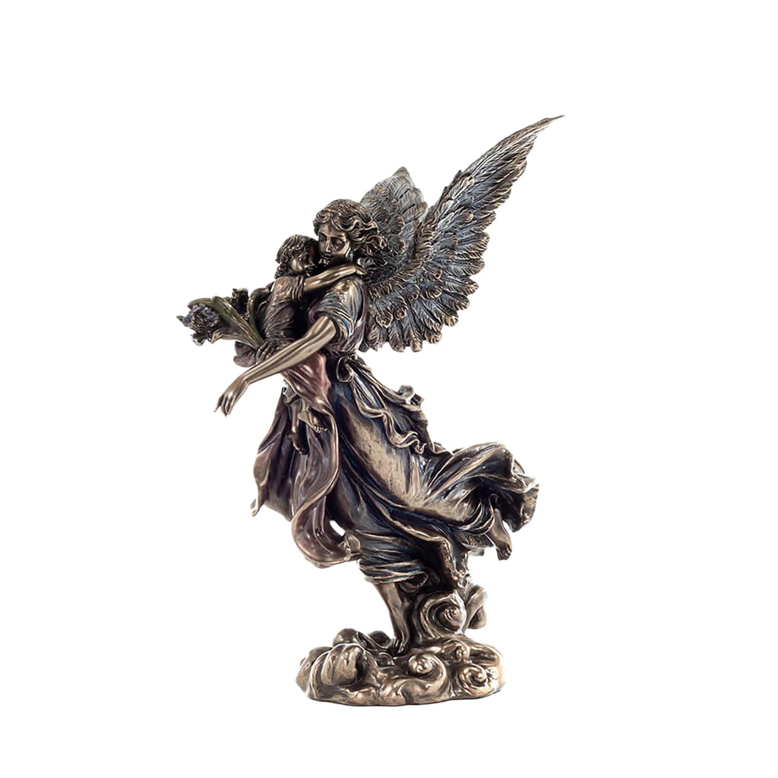 Guardian Angel with Child 27cm Veronese Cold-Cast Bronze Statue β Symbol of Protection and Love β Statues & figurines from ArtStatues