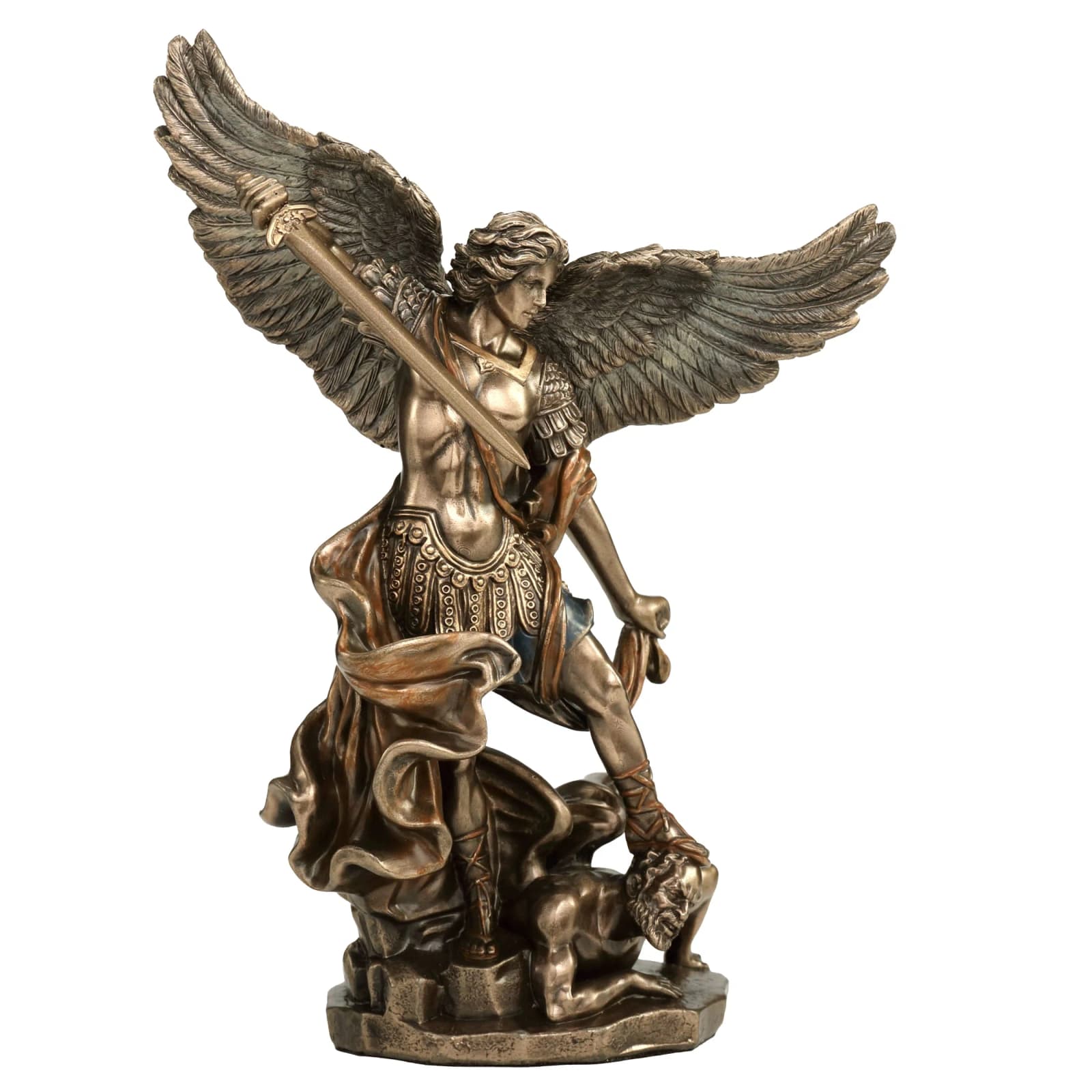 Archangel Saint Michael Vanquishing Demon 16cm Veronese Statue β Statues & figurines from ArtStatues