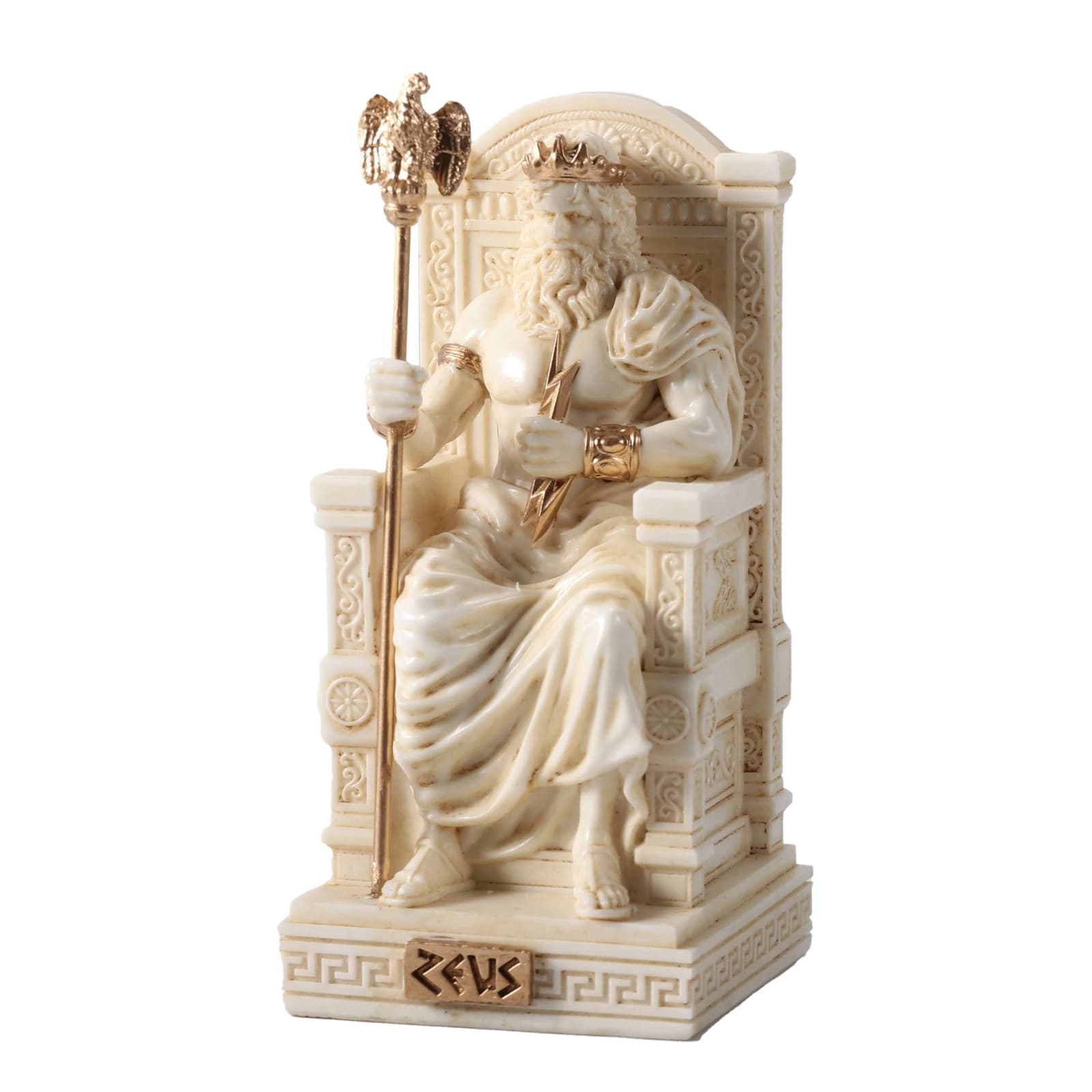 Zeus Sitting On Throne 8.5cm Veronese White Statue — Statues & figurines from ArtStatues
