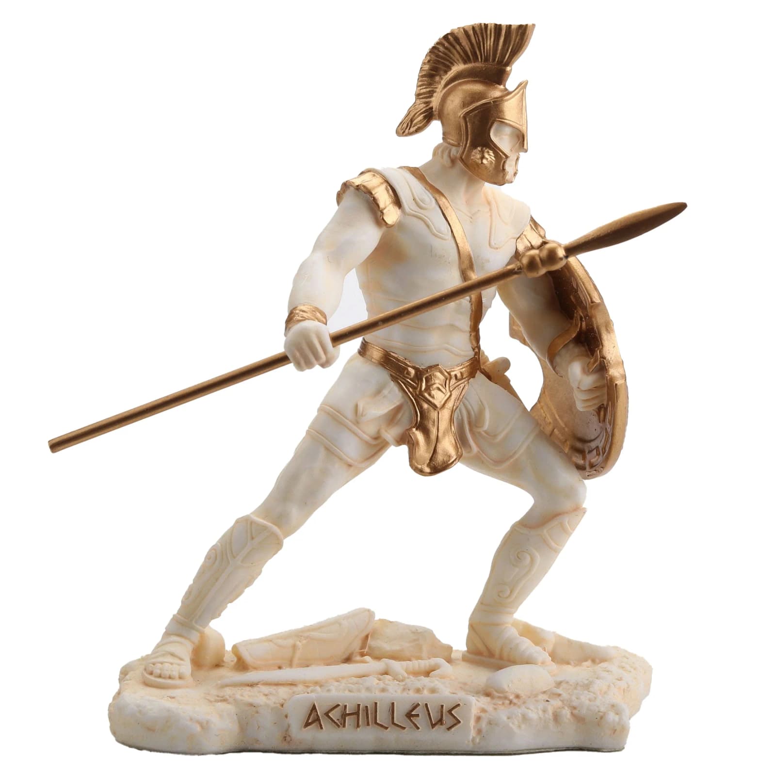 Achilles Greek Warrior Statue β White & Gold, 9.5 cm β Statues & figurines from ArtStatues
