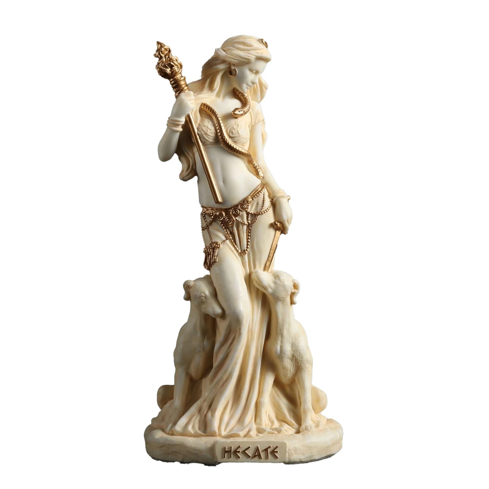 Hecate Goddess Statue 15.5cm White&Gold Resin Figurine Veronese Design β Statues & figurines from ArtStatues