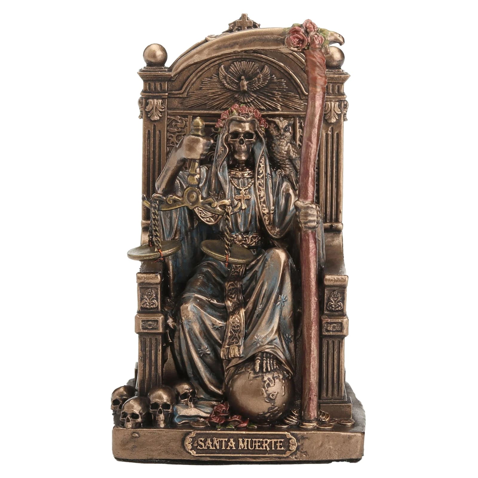 Santa Muerte Throne Statue - 8.4 cm Cold-Cast Bronze Figurine β Statues & figurines from ArtStatues