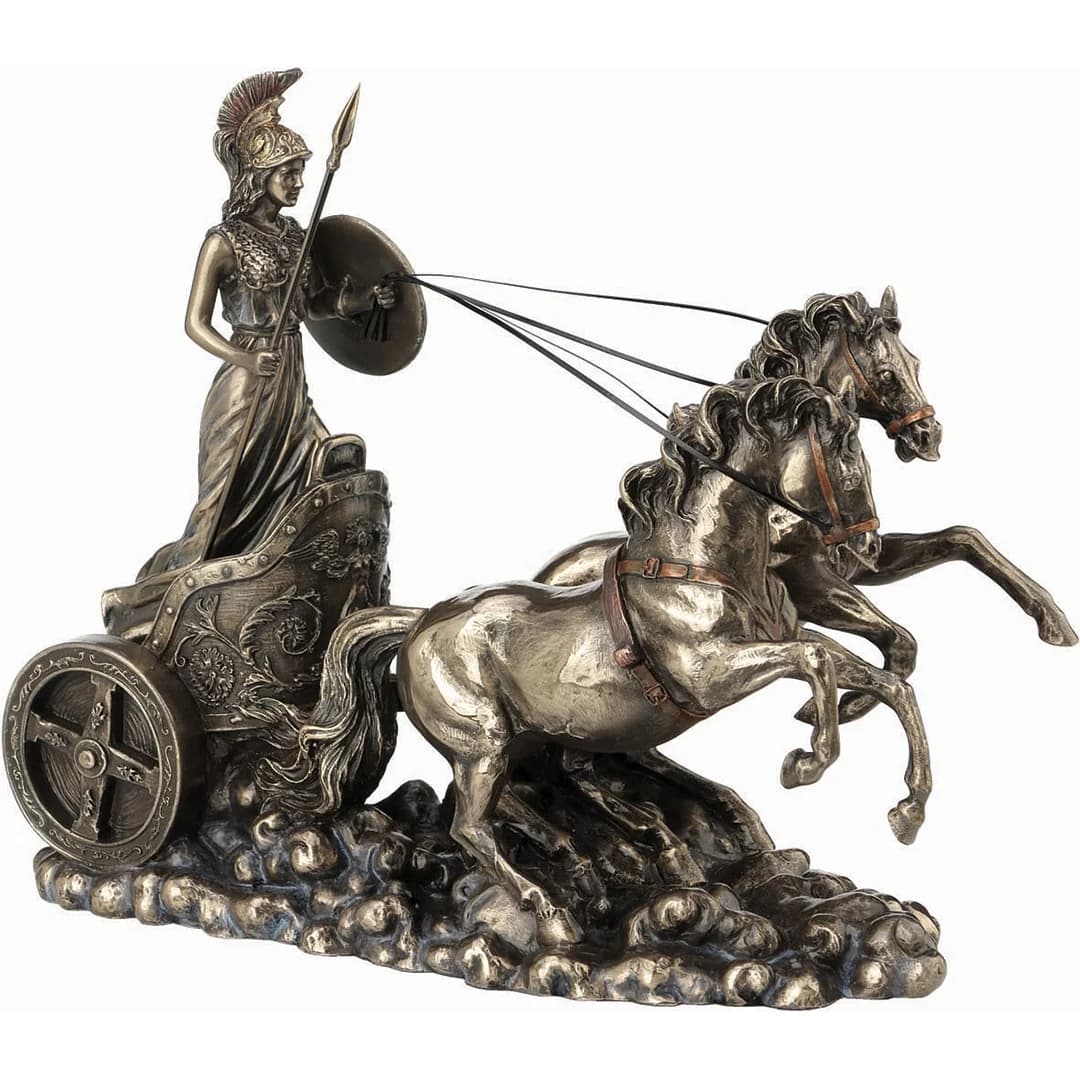 Athena Goddess of Wisdom and War on Chariot 22x26,5cm Veronese Statue β Statues & figurines from ArtStatues