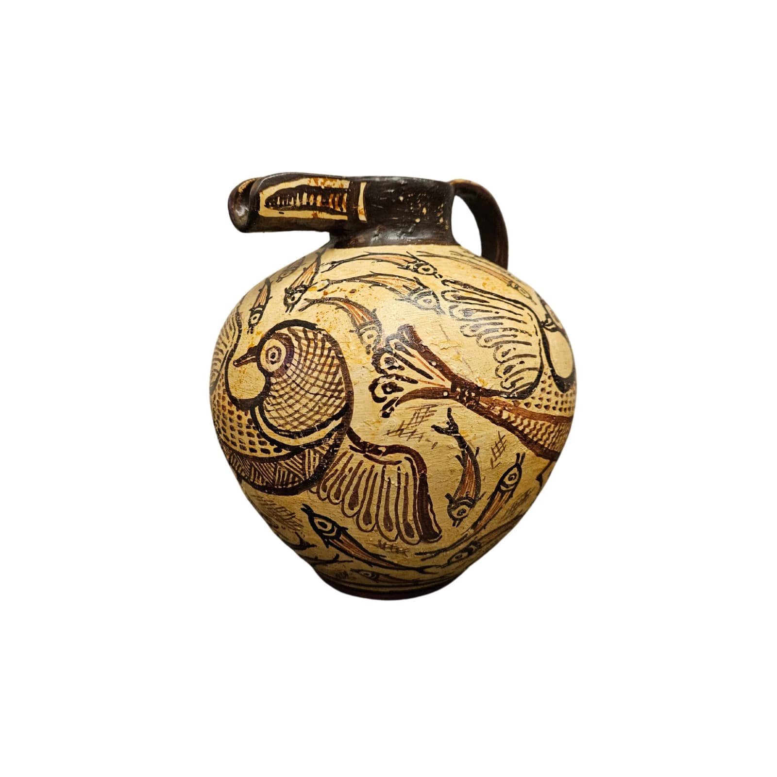 Minoan Period Greek Ceramic Terracotta Bird-shaped vaseVase Hand Painted — Ceramics & pottery from DadArt