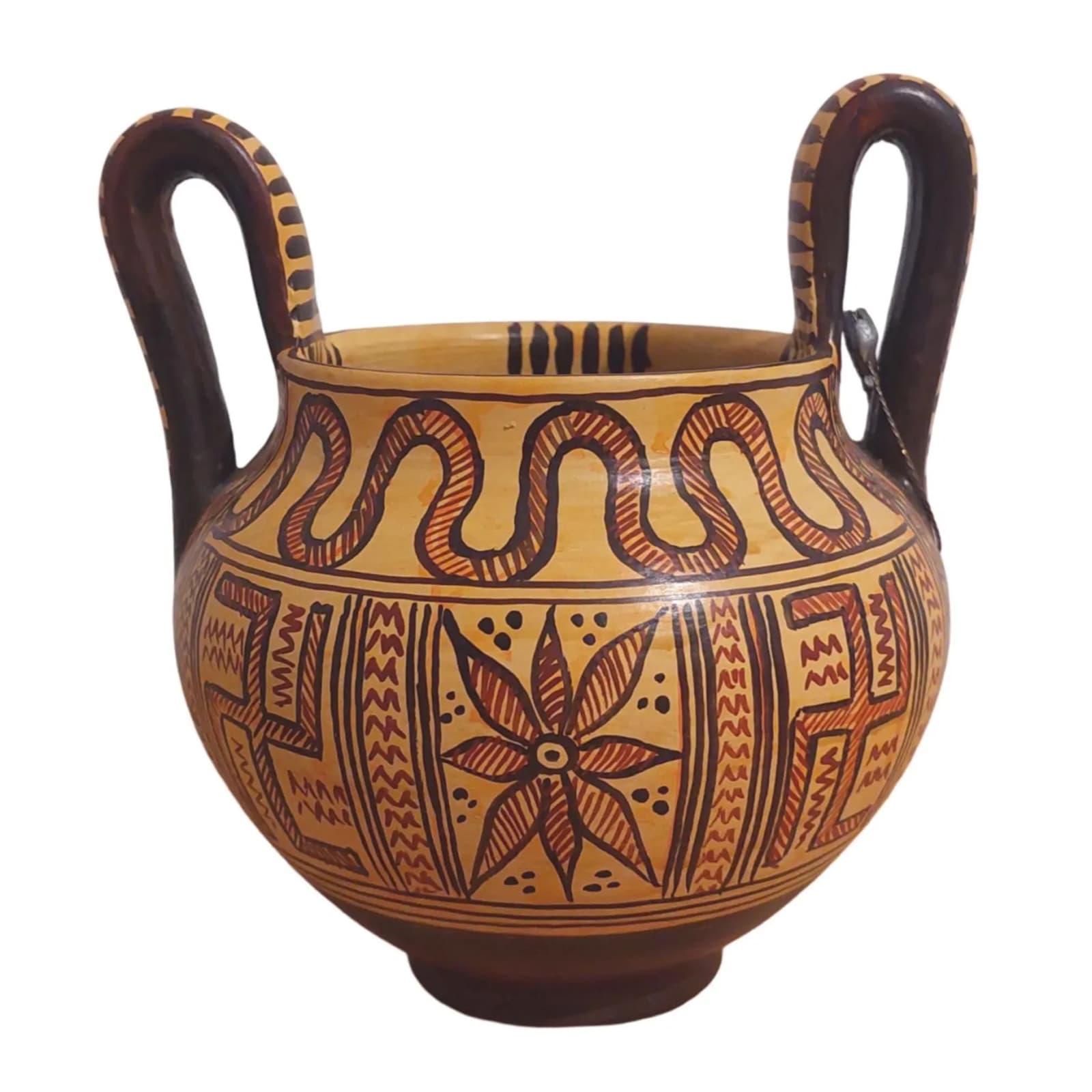 Geometric Kantharos Two Handled Ceramic Cup Ancient Greece Museum Replica — Ceramics & pottery from DadArt