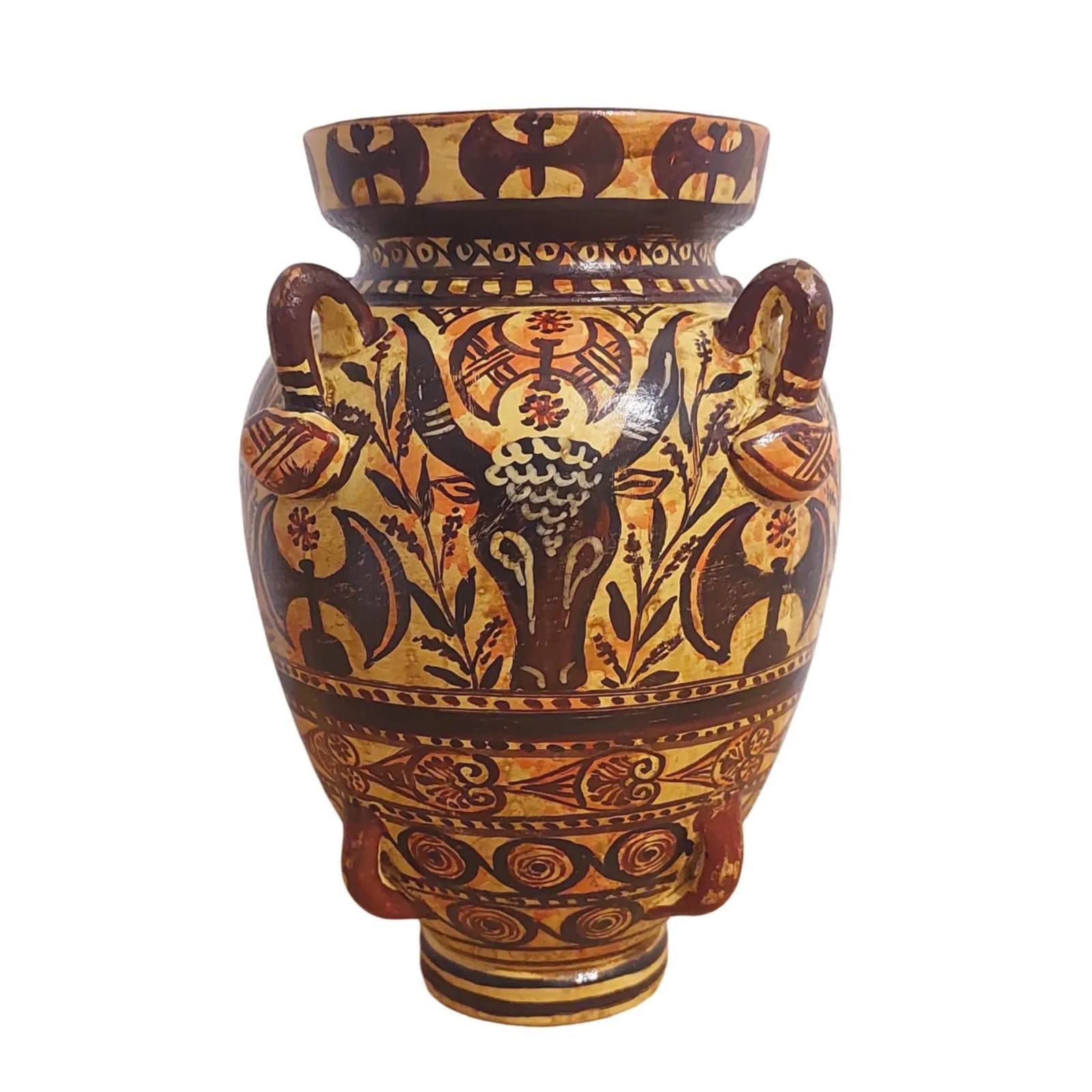Minoan Bull Head Labrys Amphora Ceramic Vase Ancient Greece — Ceramics & pottery from DadArt