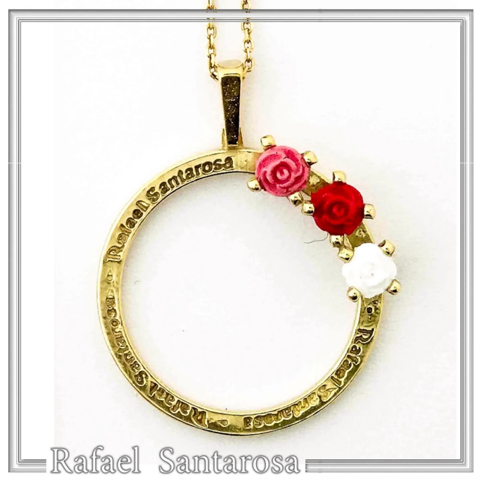 Rose Flowers Alabaster Gems Floral Charm for Girls: Sterling Silver 18K Gold Filled Necklace — Necklaces from Rafael Santarosa Fine Jewelry