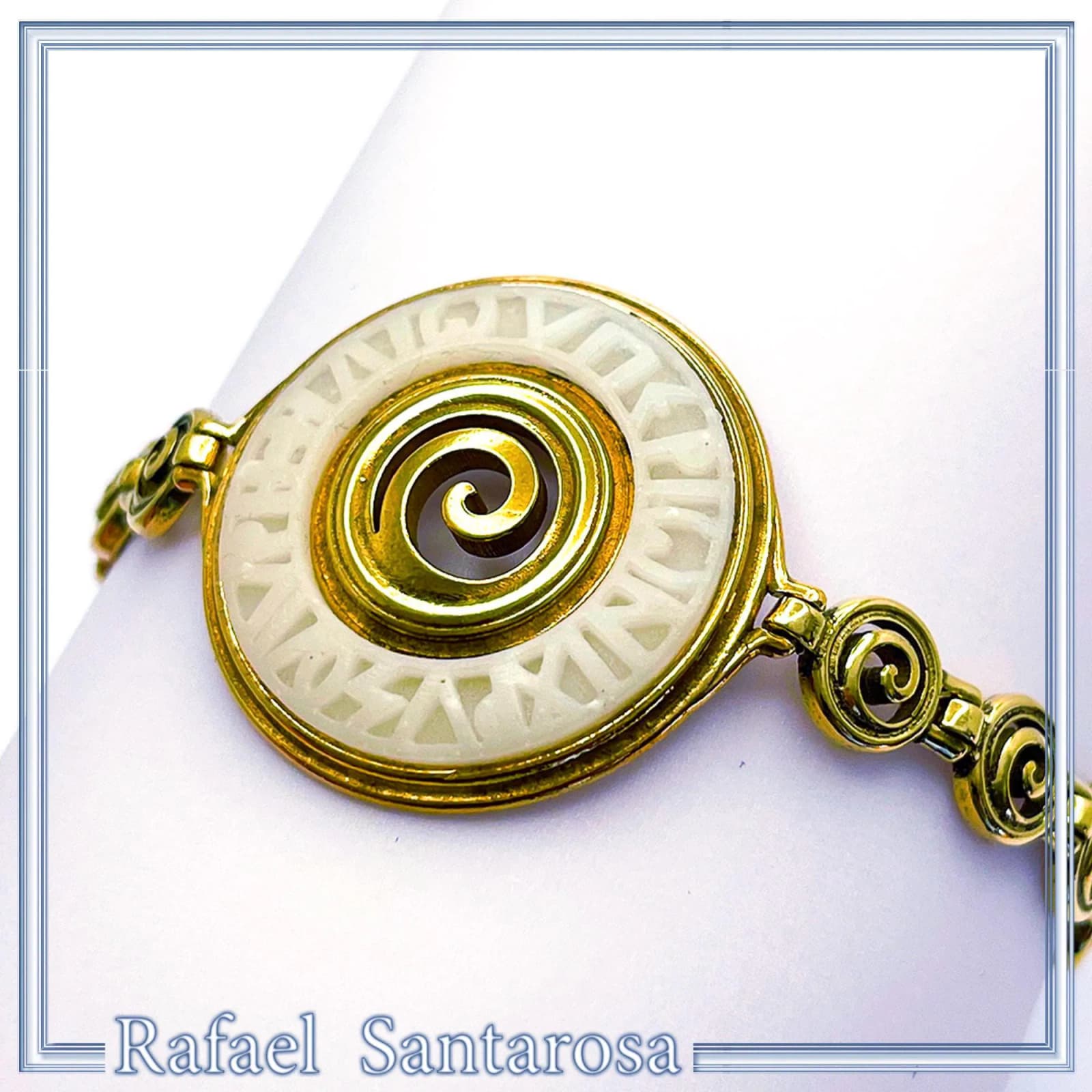 Ancient Greek Prayer to Sun Sculptured on Marble: 18K Gold Filled Silver Spiral Bracelet — Bracelets from Rafael Santarosa Fine Jewelry