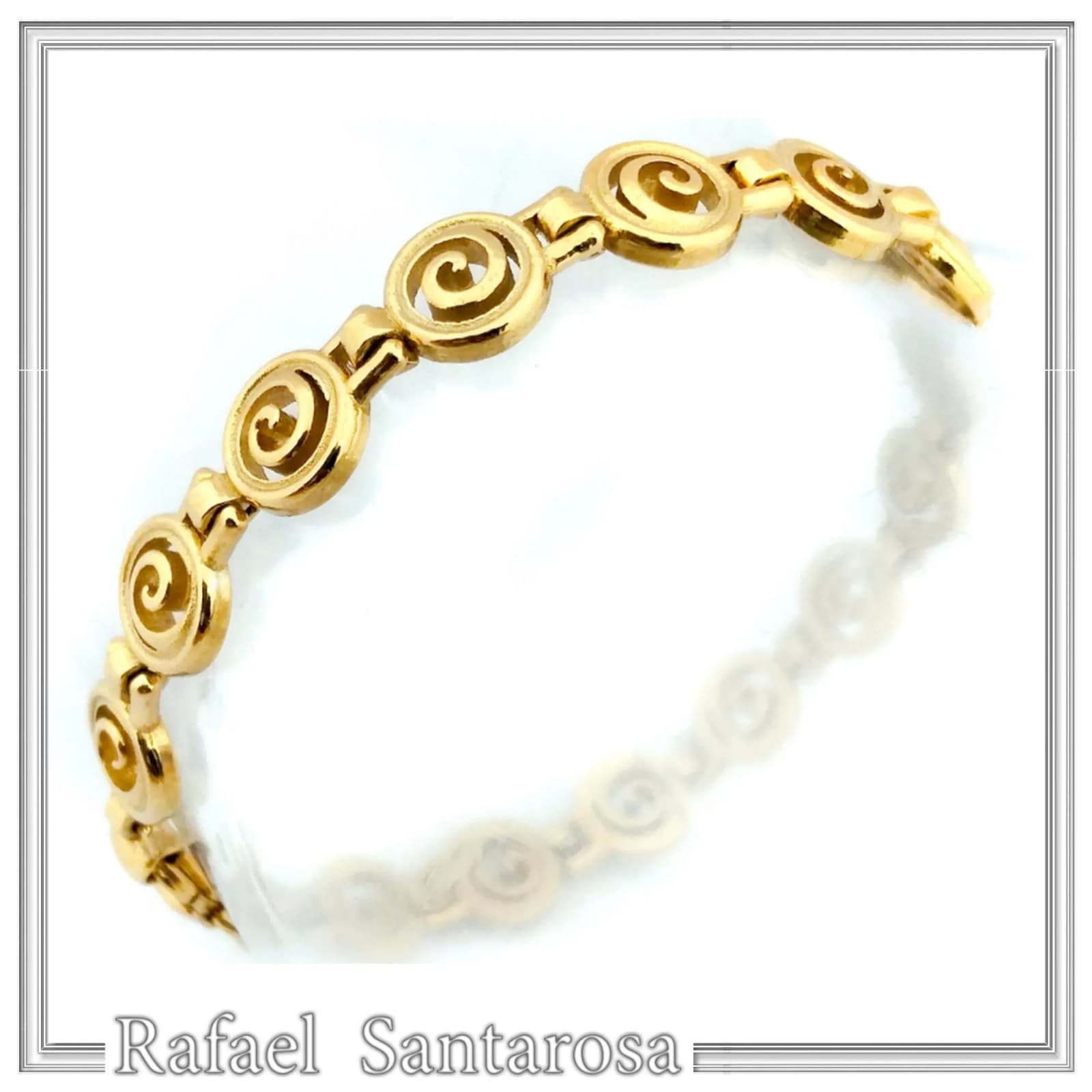 Ancient Greek Handmade Spiral Beaded Bracelet: Sterling Silver 18K Gold Filled Eternity Symbol Jewelry — Bracelets from Rafael Santarosa Fine Jewelry