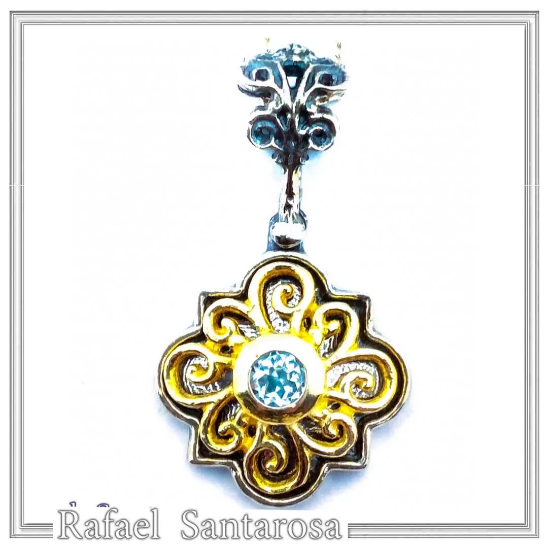 Genuine Peridot, Amethyst, Topaz, Pearl or Garnet Byzantine Necklace: Oxidized and Gold Filed Silver — Necklaces from Rafael Santarosa Fine Jewelry