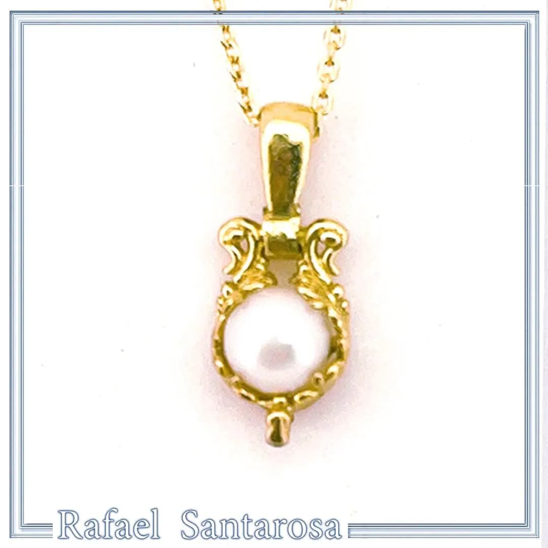 Byzantine Filigree Natural Pearl Pendant Boho Necklace for Her : 18K Gold-Filled Sterling Silver — Necklaces from Rafael Santarosa Fine Jewelry