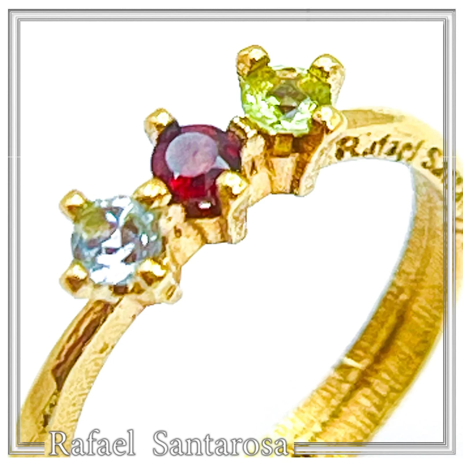 Sterling Silver 18k Gold Filled Ring with Garnet Topaz Peridot Handmade Modern Jewelry Design — Rings from Rafael Santarosa Fine Jewelry