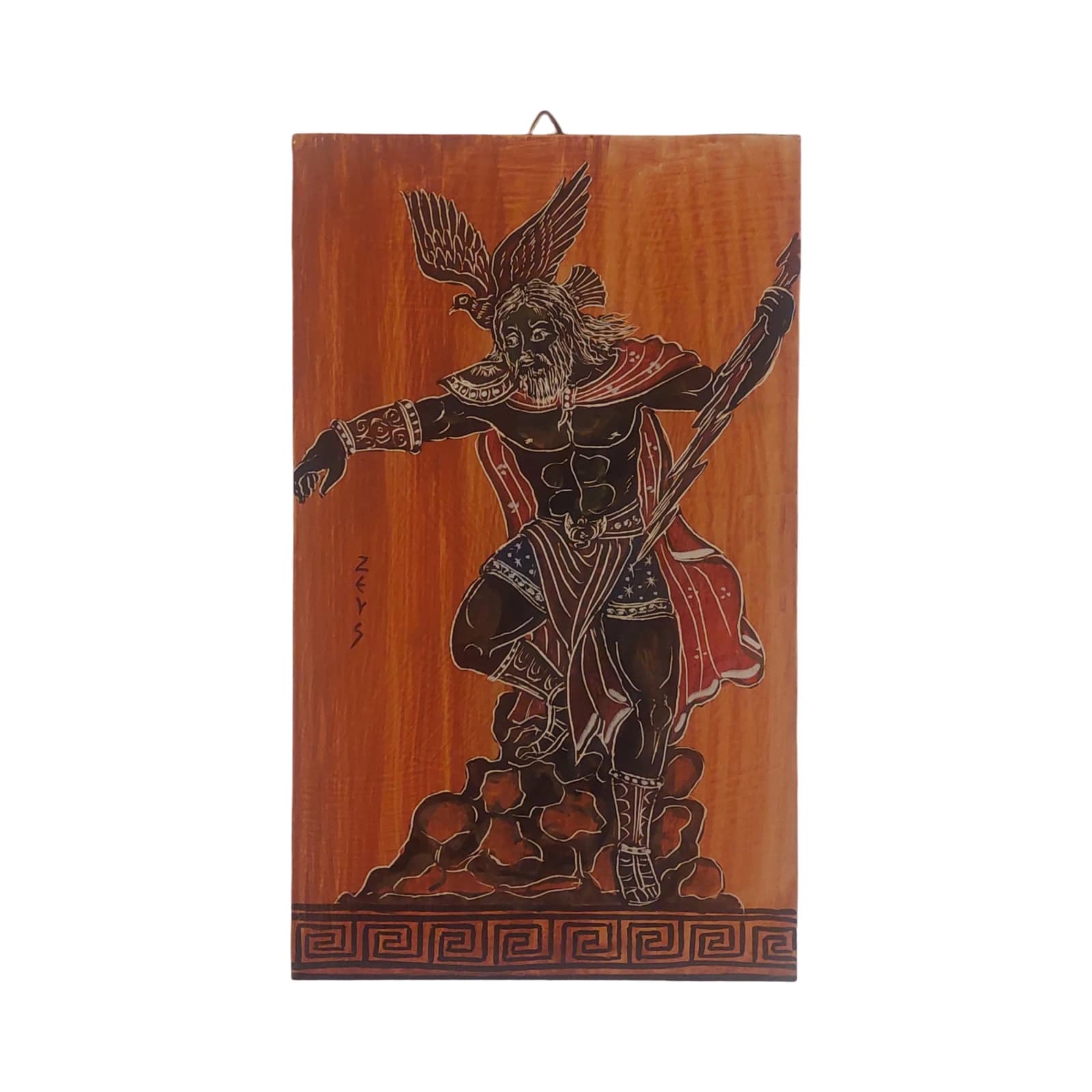Zeus With Thunderbolt Wall Art Greek God Mythology Painting Wooden Panel — Paintings from WoodMuse Art