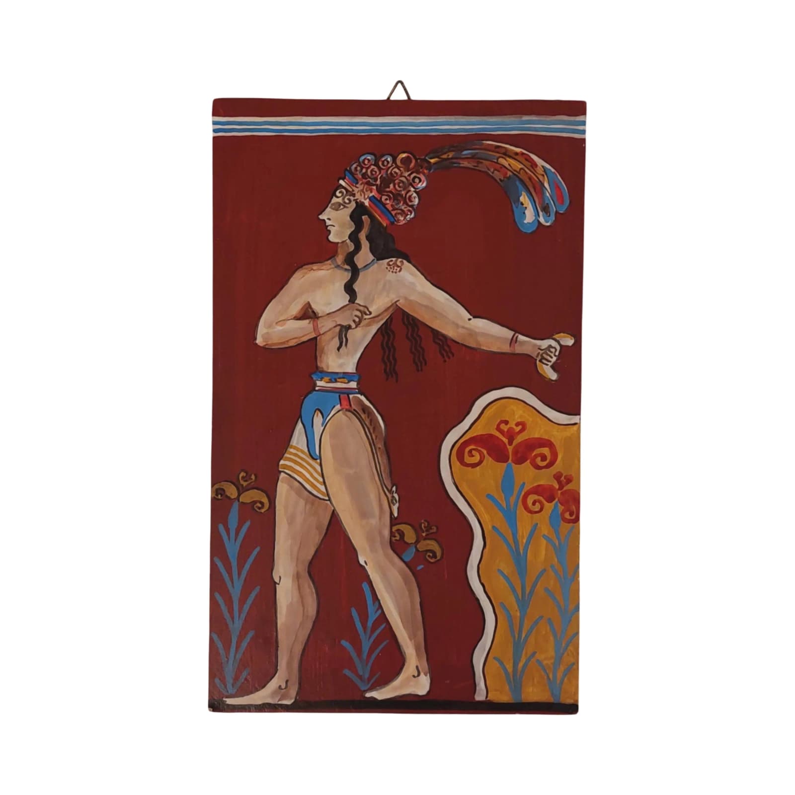Minoan Wall Art Alabaster Style Fresco Princess Greek Mythology Painting — Paintings from WoodMuse Art
