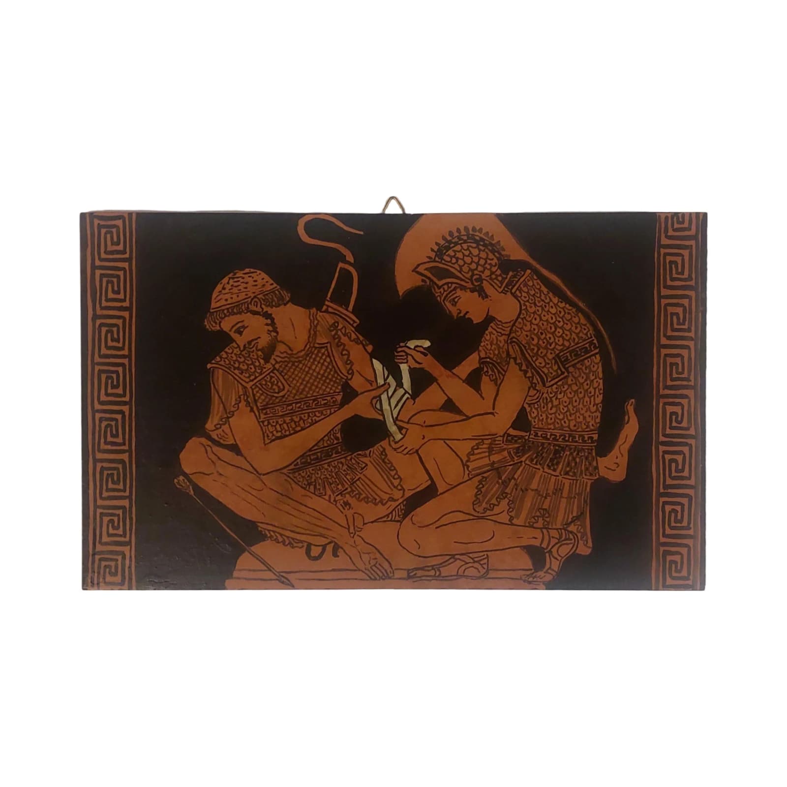 Achilles And Patroclus Wall Art Ancient Greek Warrior Scene Painting Wooden Panel — Paintings from WoodMuse Art