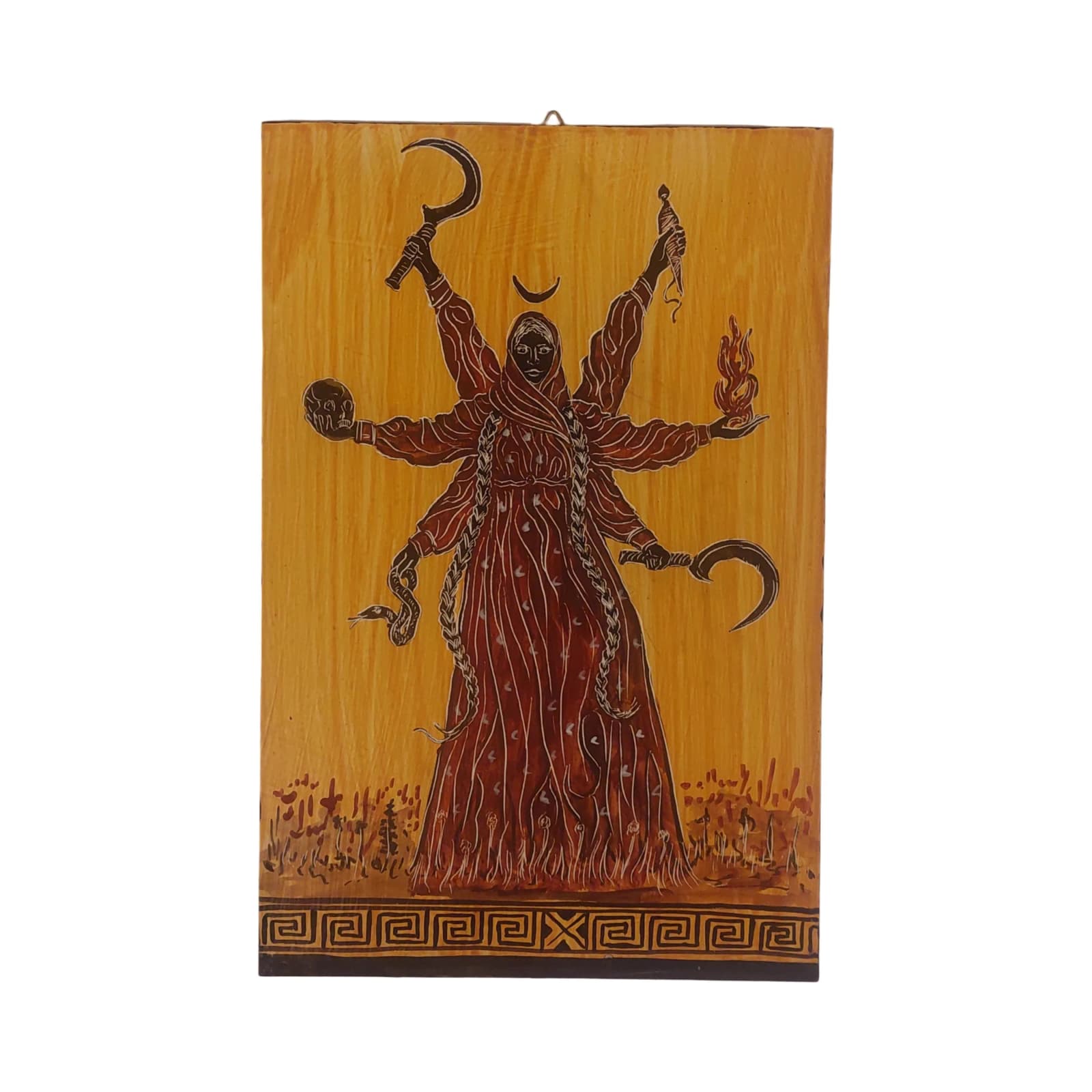 Nyx Wall Art Greek Mythology Goddess Painting Wooden Panel Night Deity Decor — Paintings from WoodMuse Art