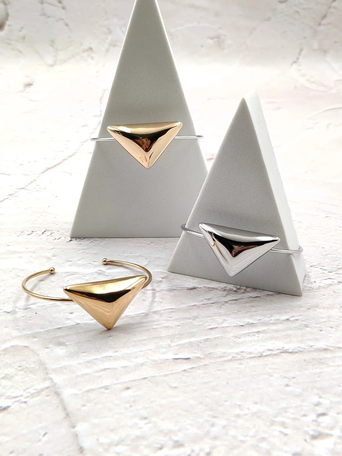Stainless Steel Bracelet with Domed Triangle by Magis Handmade Jewels