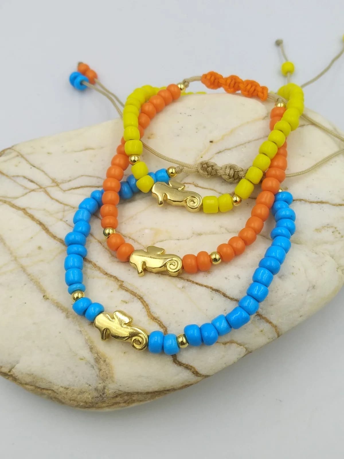 Bracelet with Beads and Gold-Plated Details by Magis Handmade Jewels
