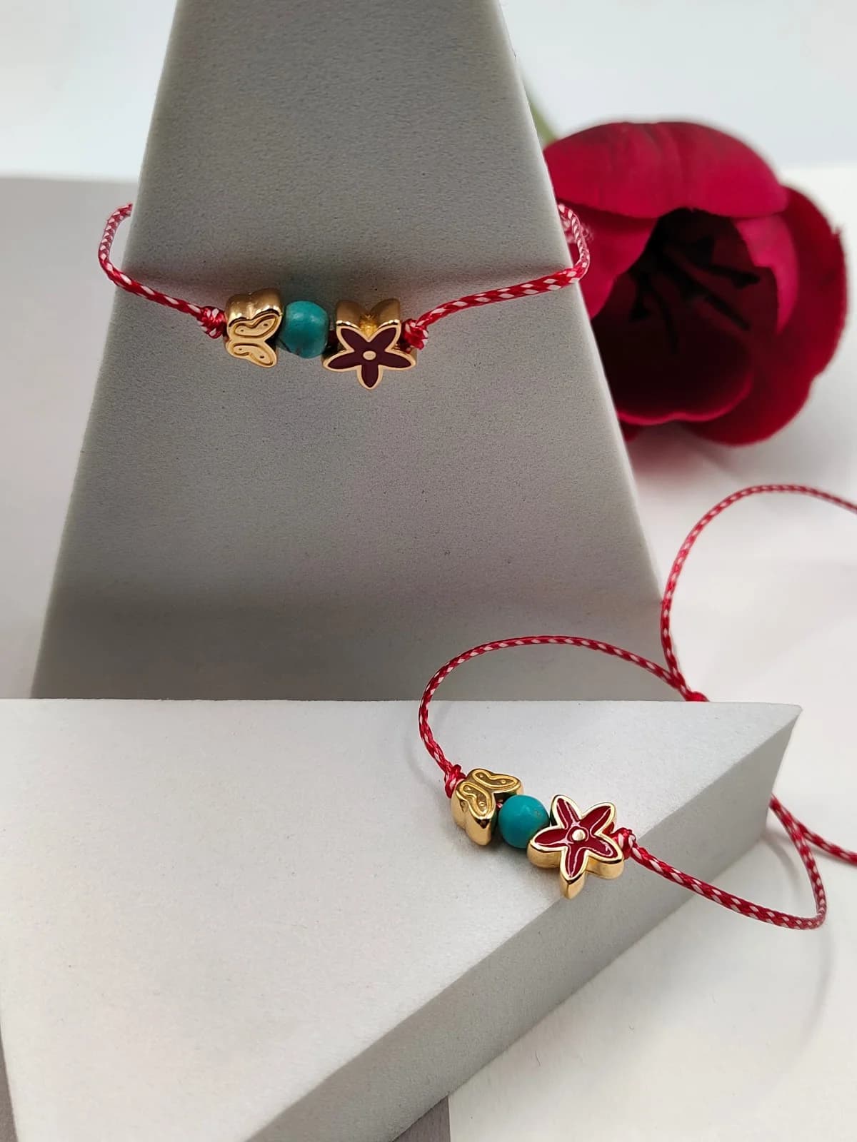 Traditional March Bracelet with Gold-Plated Details and Enamel by Magis Handmade Jewels