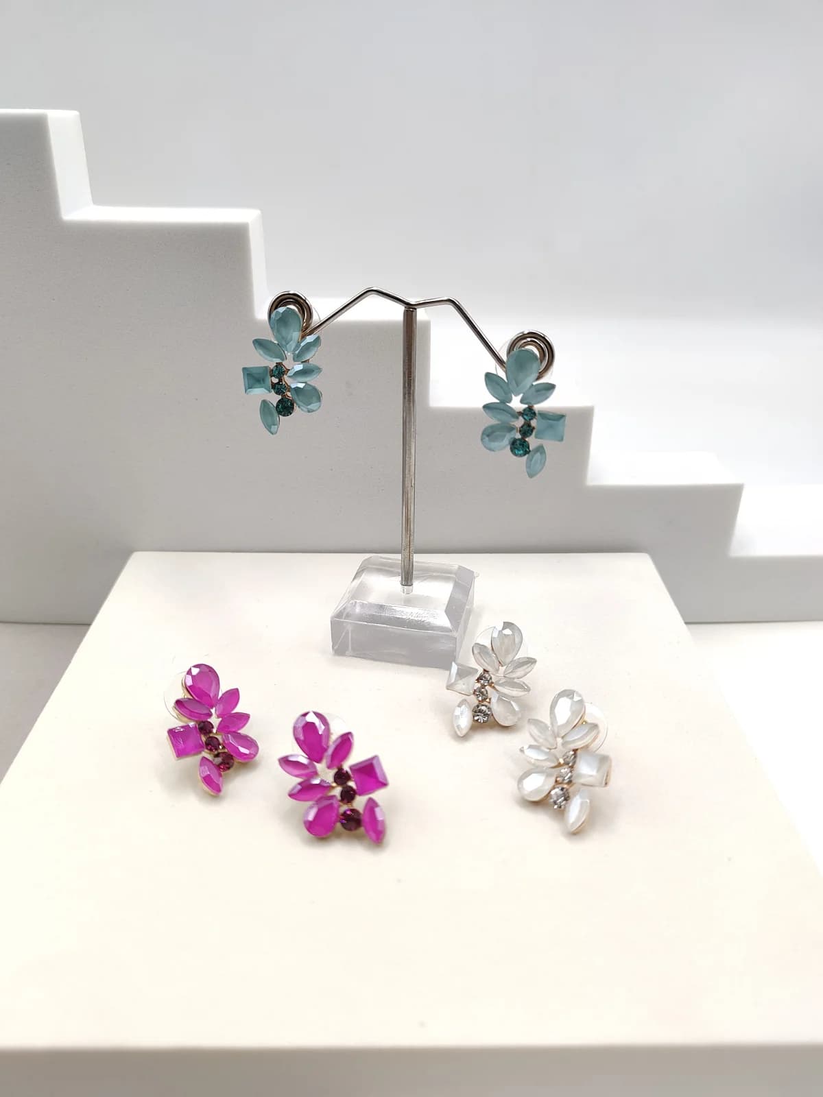 Gold-Plated Earrings with Crystals by Magis Handmade Jewels