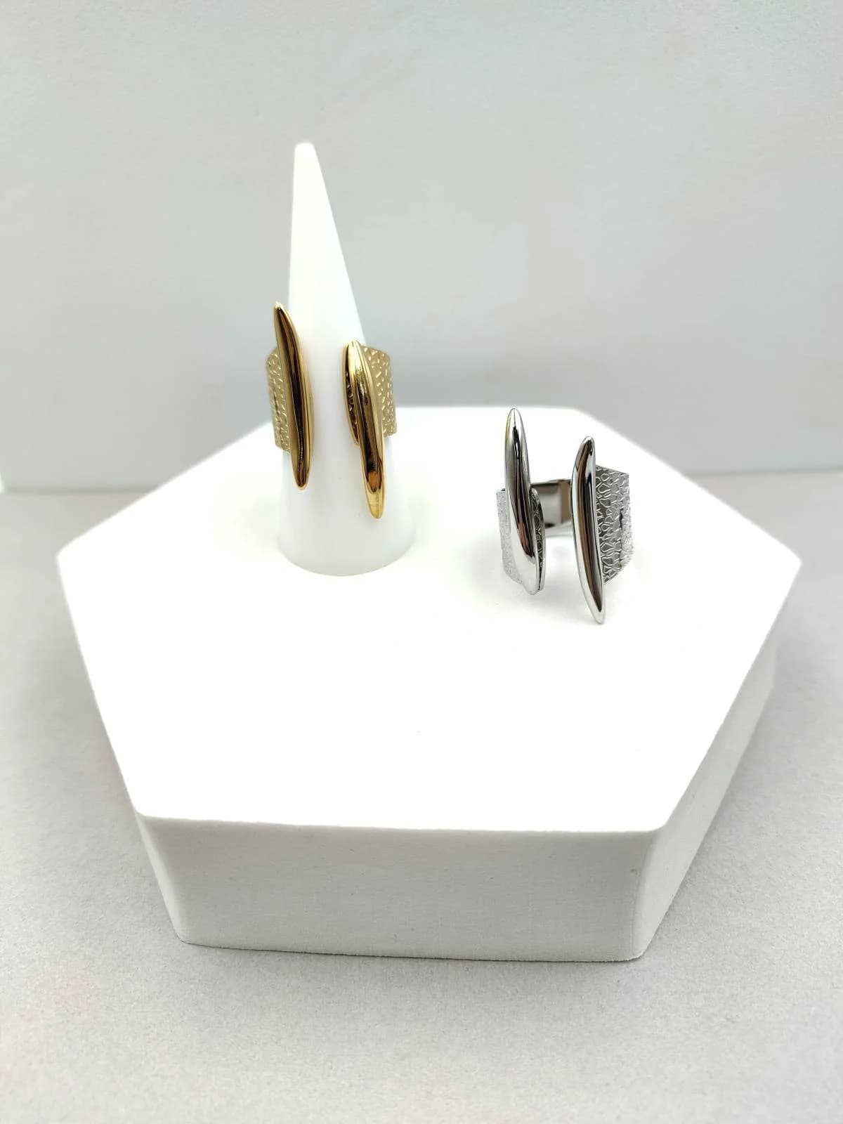 Stainless Steel Embossed Ring with Opening by Magis Handmade Jewels