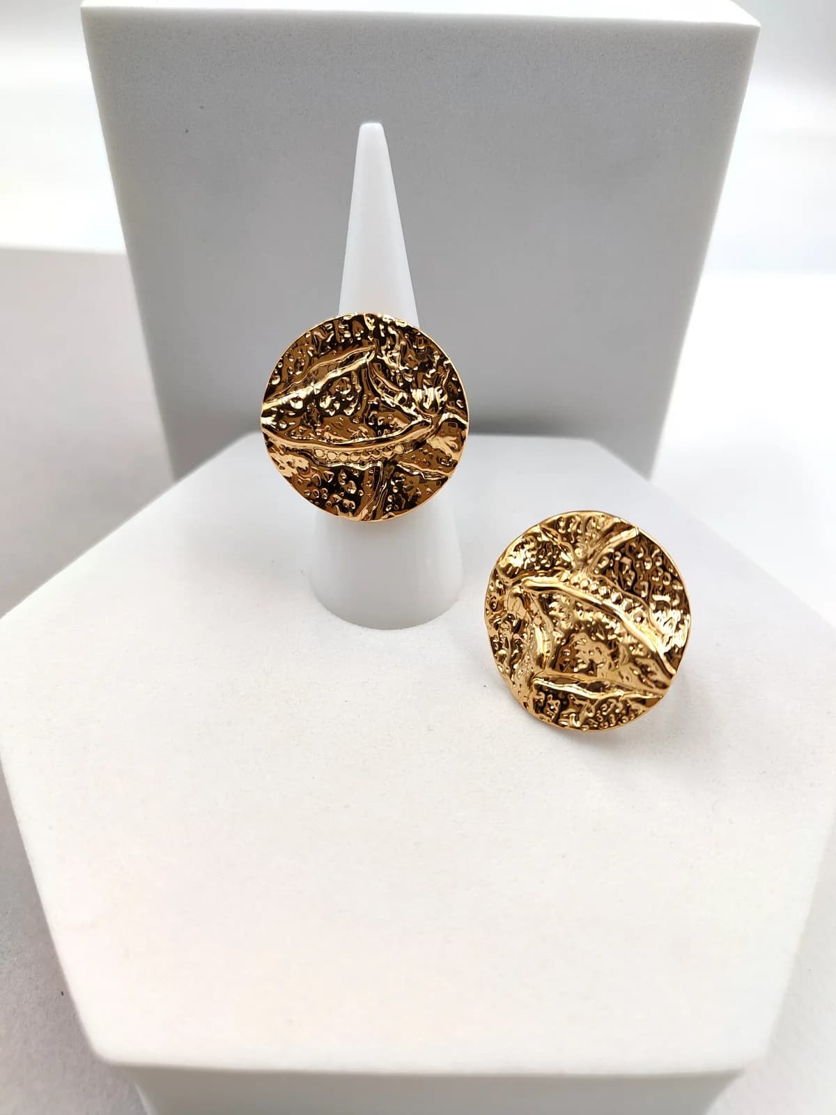 Stainless Steel Ring with Embossed Circle by Magis Handmade Jewels