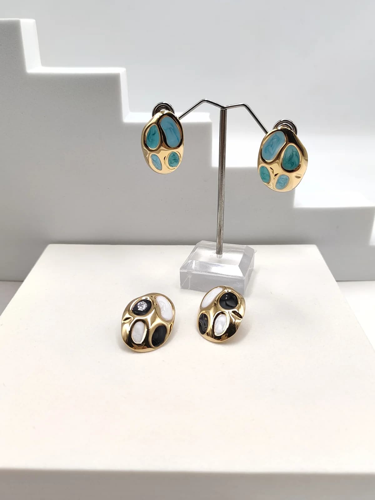 Stainless Steel Earrings with Enamel by Magis Handmade Jewels