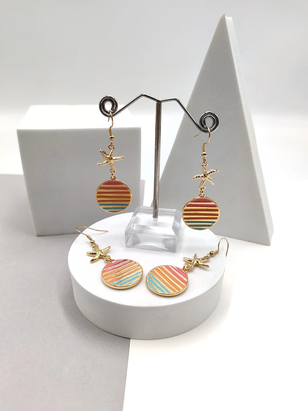 Stainless Steel Earrings with Enamel by Magis Handmade Jewels