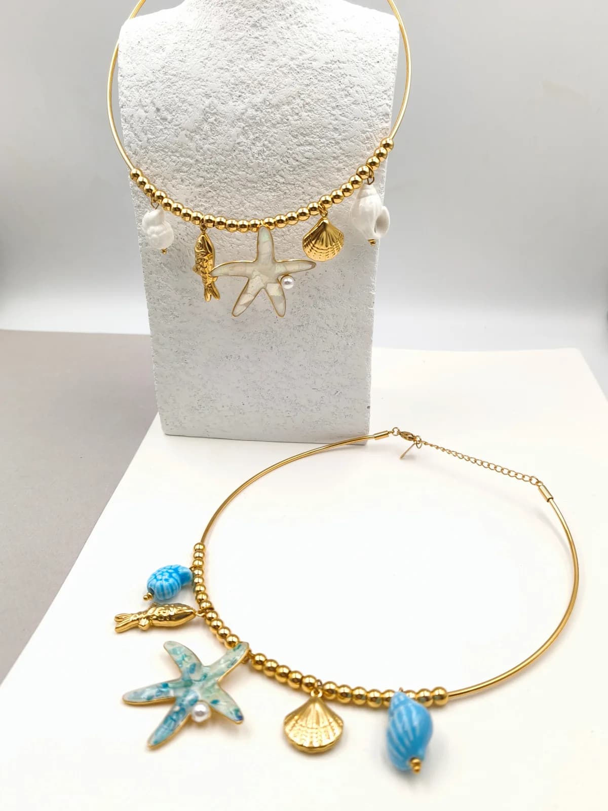 Stainless Steel Necklace with Ceramic Details by Magis Handmade Jewels