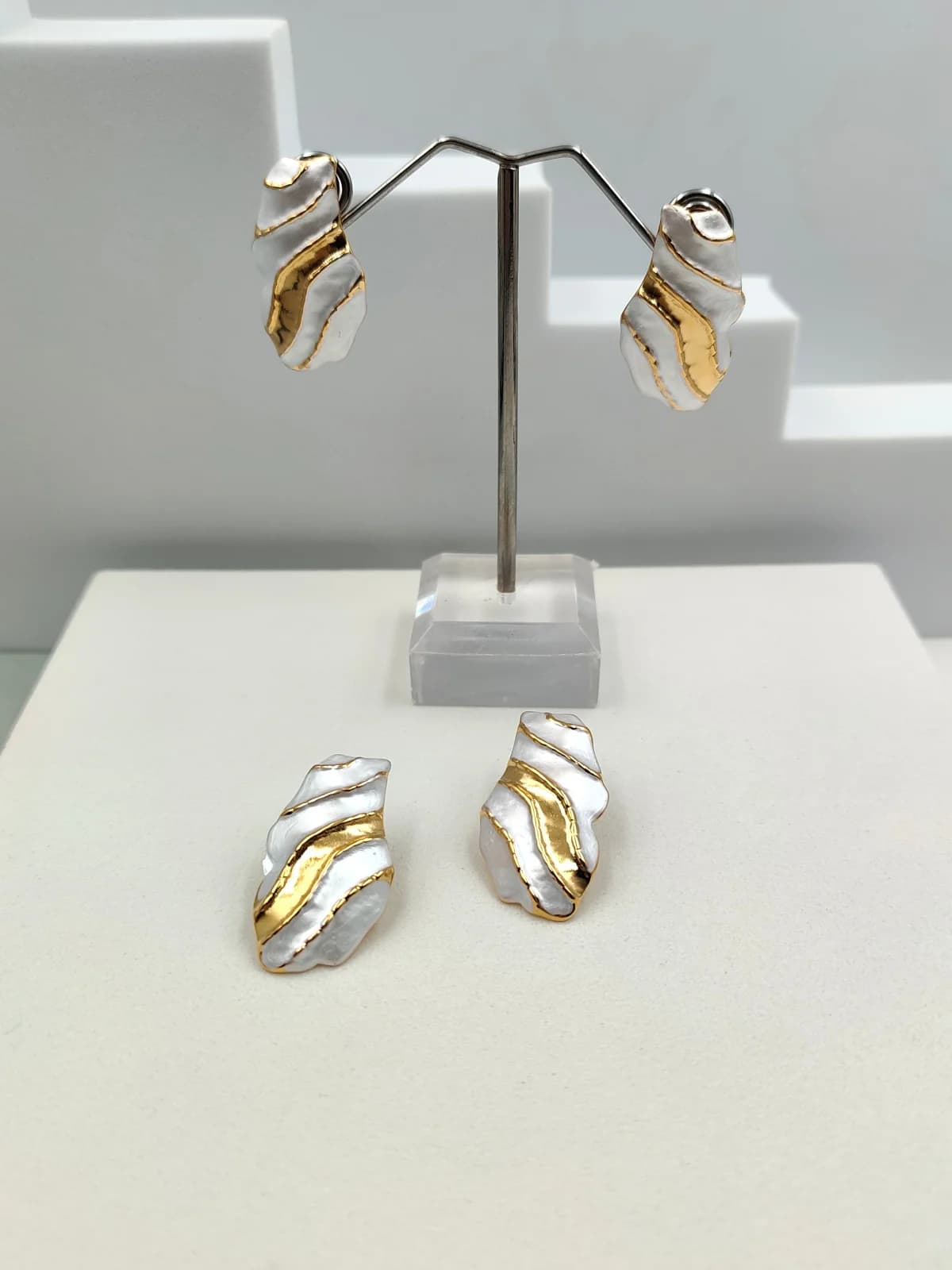 Stainless Steel Earrings with Enamel by Magis Handmade Jewels