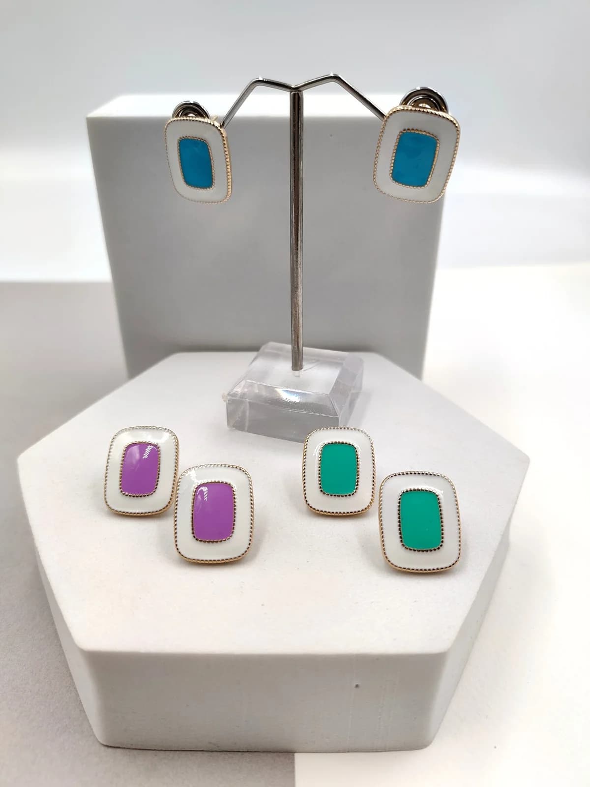Stainless Steel Earrings with Enamel by Magis Handmade Jewels