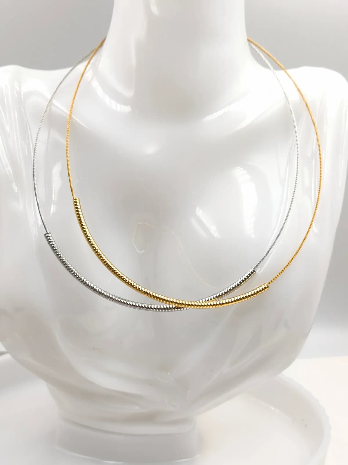 Stainless Steel Necklace with Diamond-Cut Bar by Magis Handmade Jewels